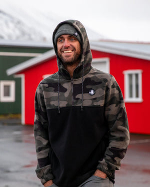 Men's Paxton Quarter Zip Pullover Hoodie - Midnight Camo