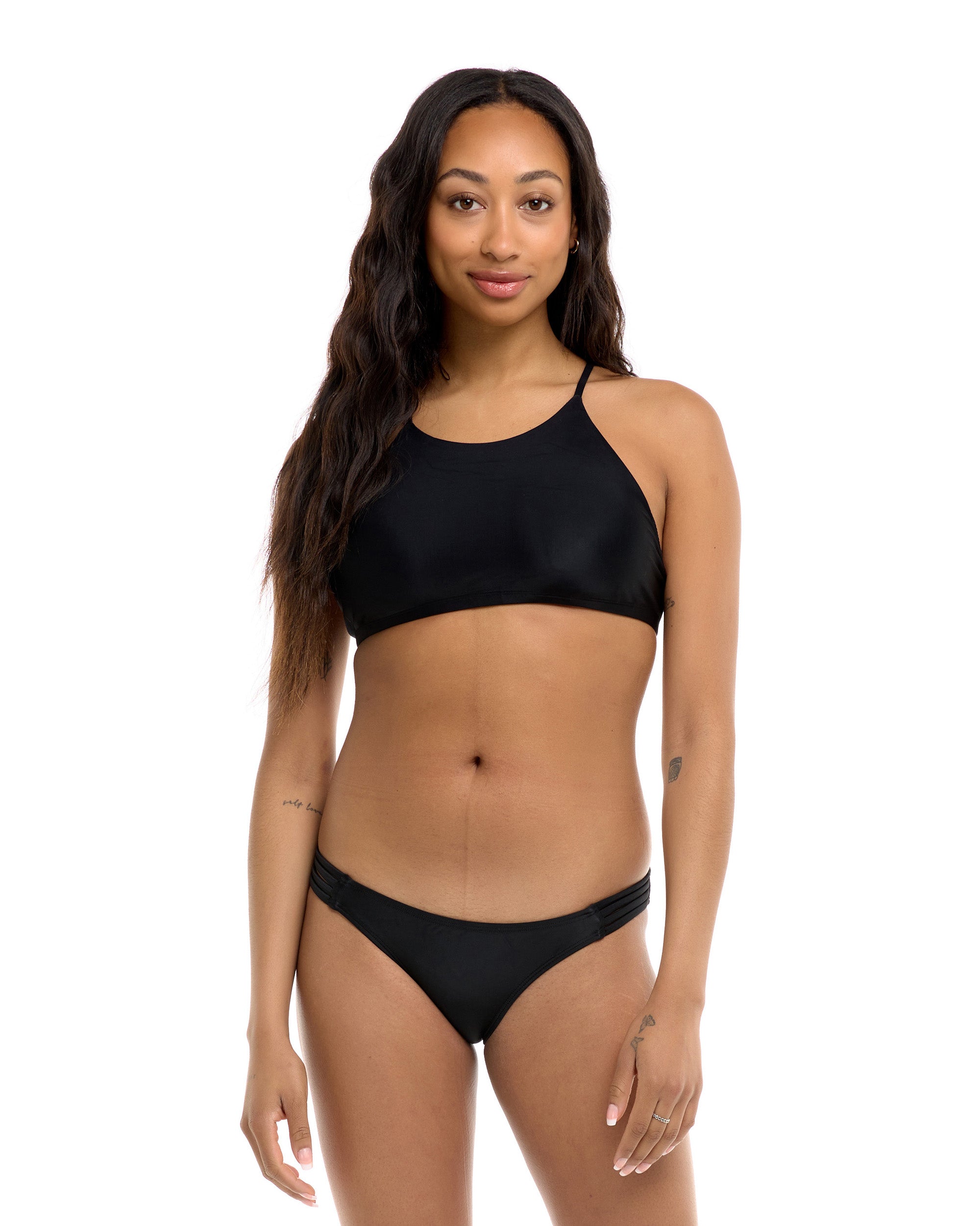 Smoothies Alesha High Neck Bikini Top - Black