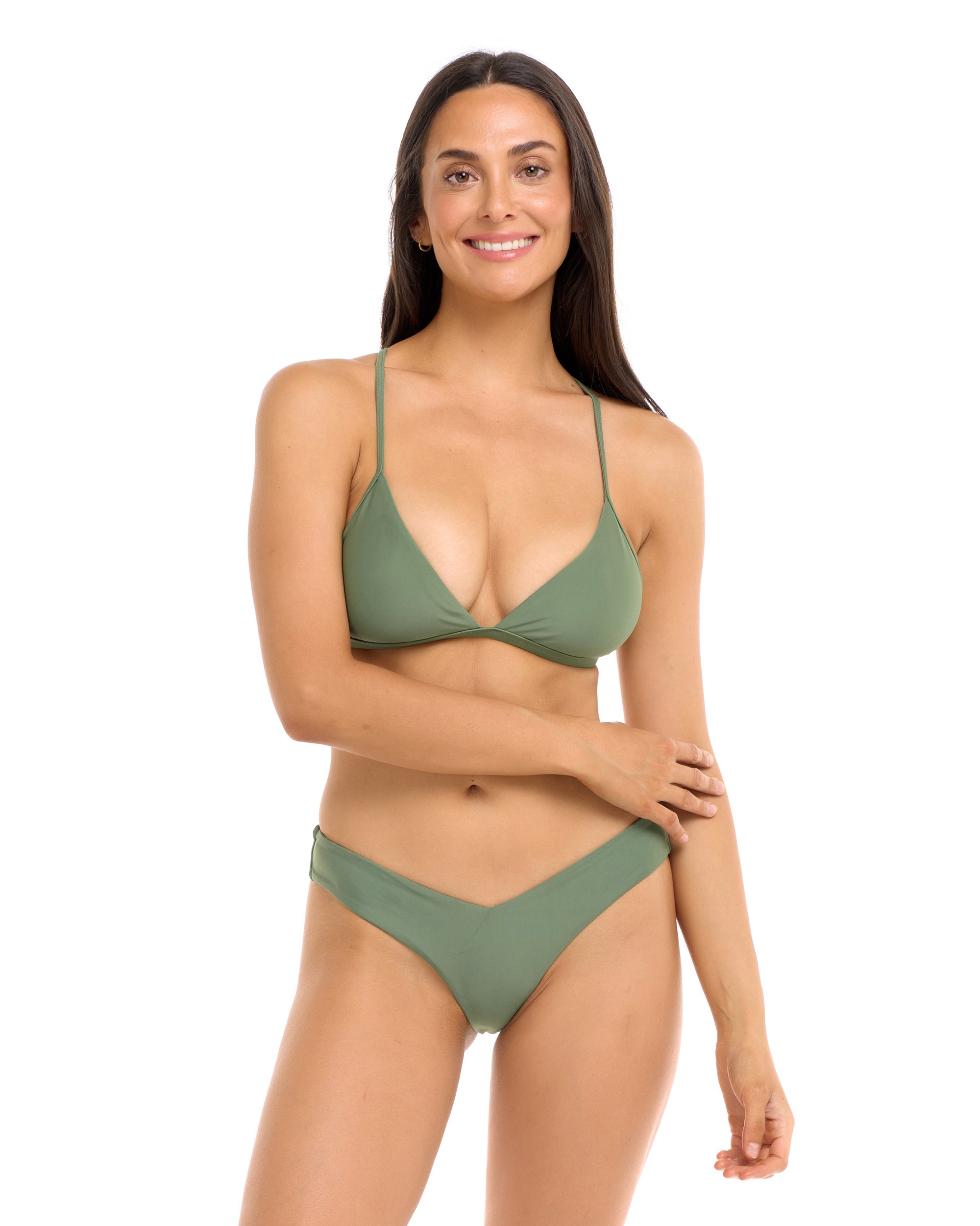 Smoothies Evelyn Fixed Triangle Bikini Top - Cactus