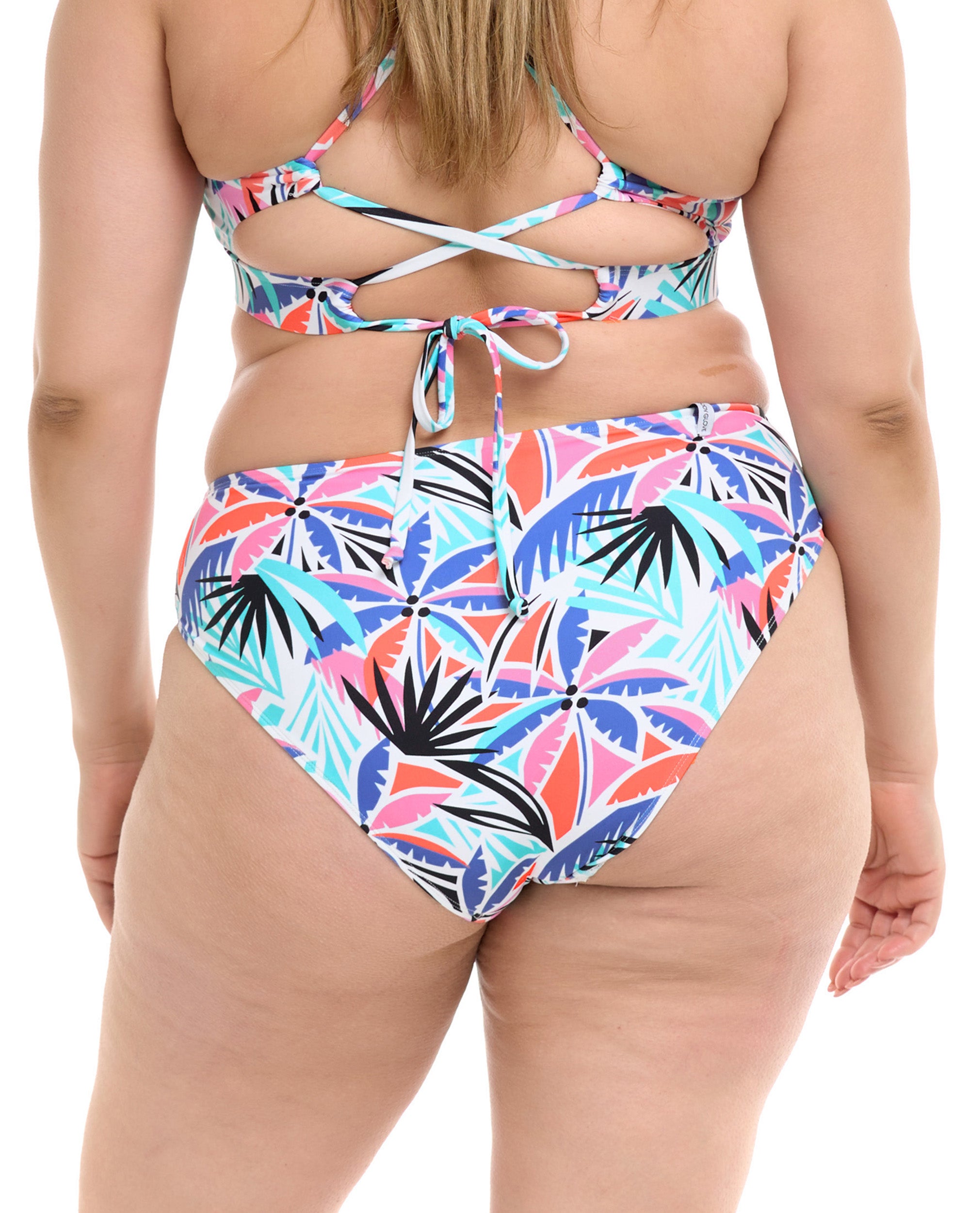 Miami Retro Plus Size Swim Bottom - Sunset