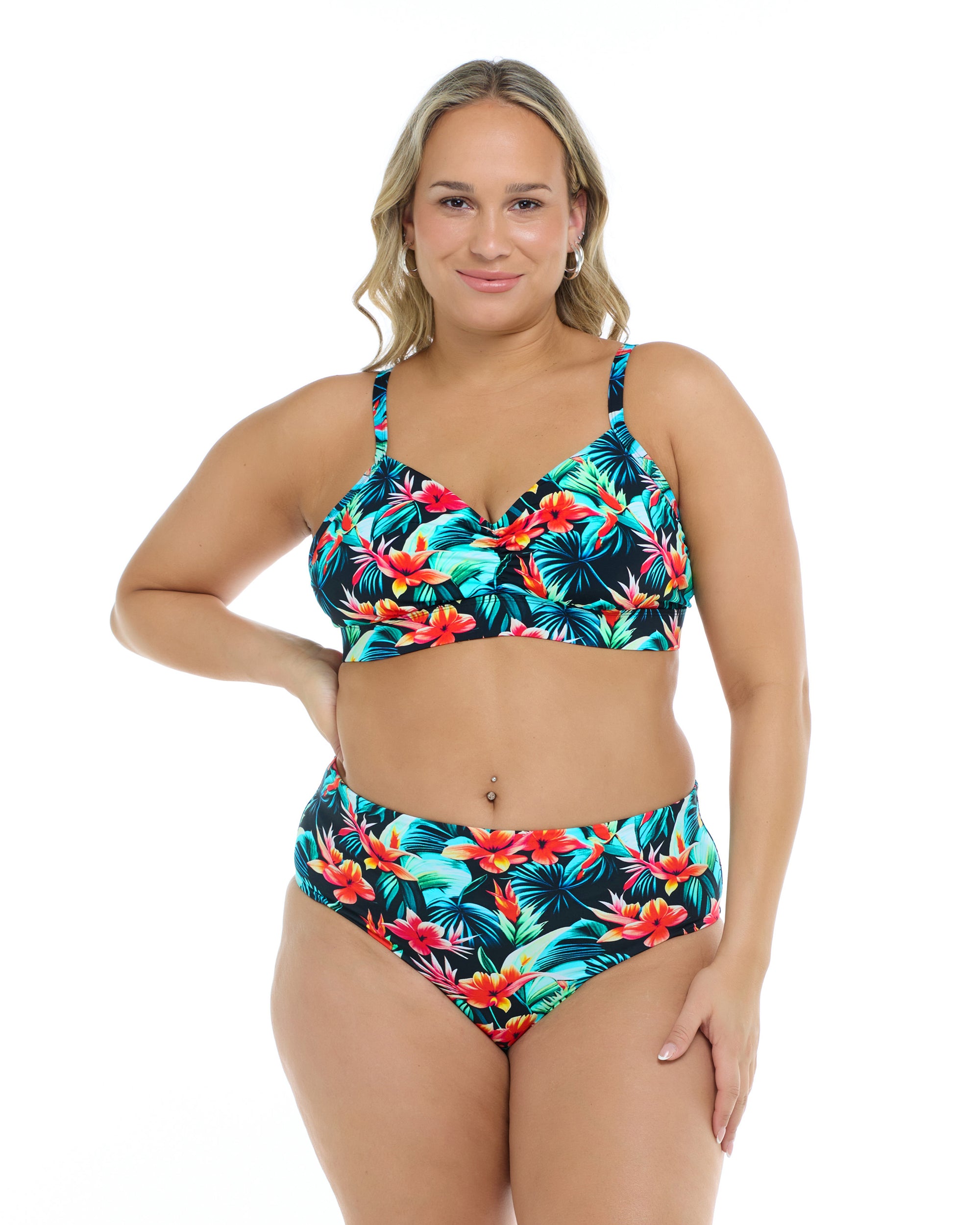 Colola Drew Plus Size Swim Top - Colola / Black