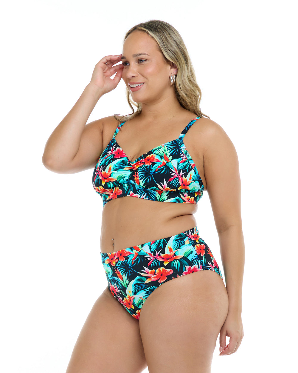 Tomboyx Swim Sport Top, Full Coverage Bathing Suit Athletic Compression Swimming  Bra Uv Protecting, Plus Size Inclusive (xs-6x) Island Shade Large : Target