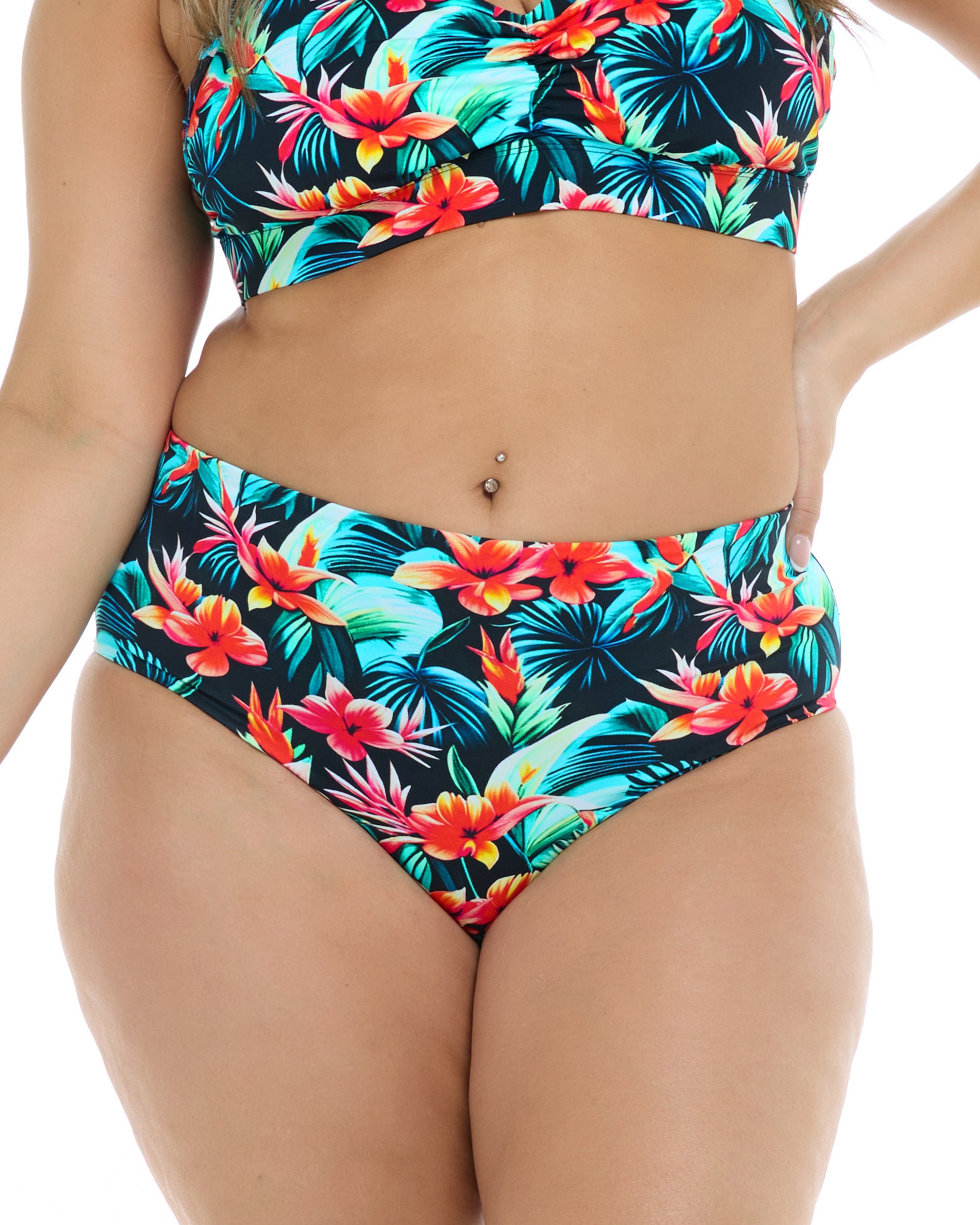 Colola High Tide Plus Size Swim Bottom - Colola / Black