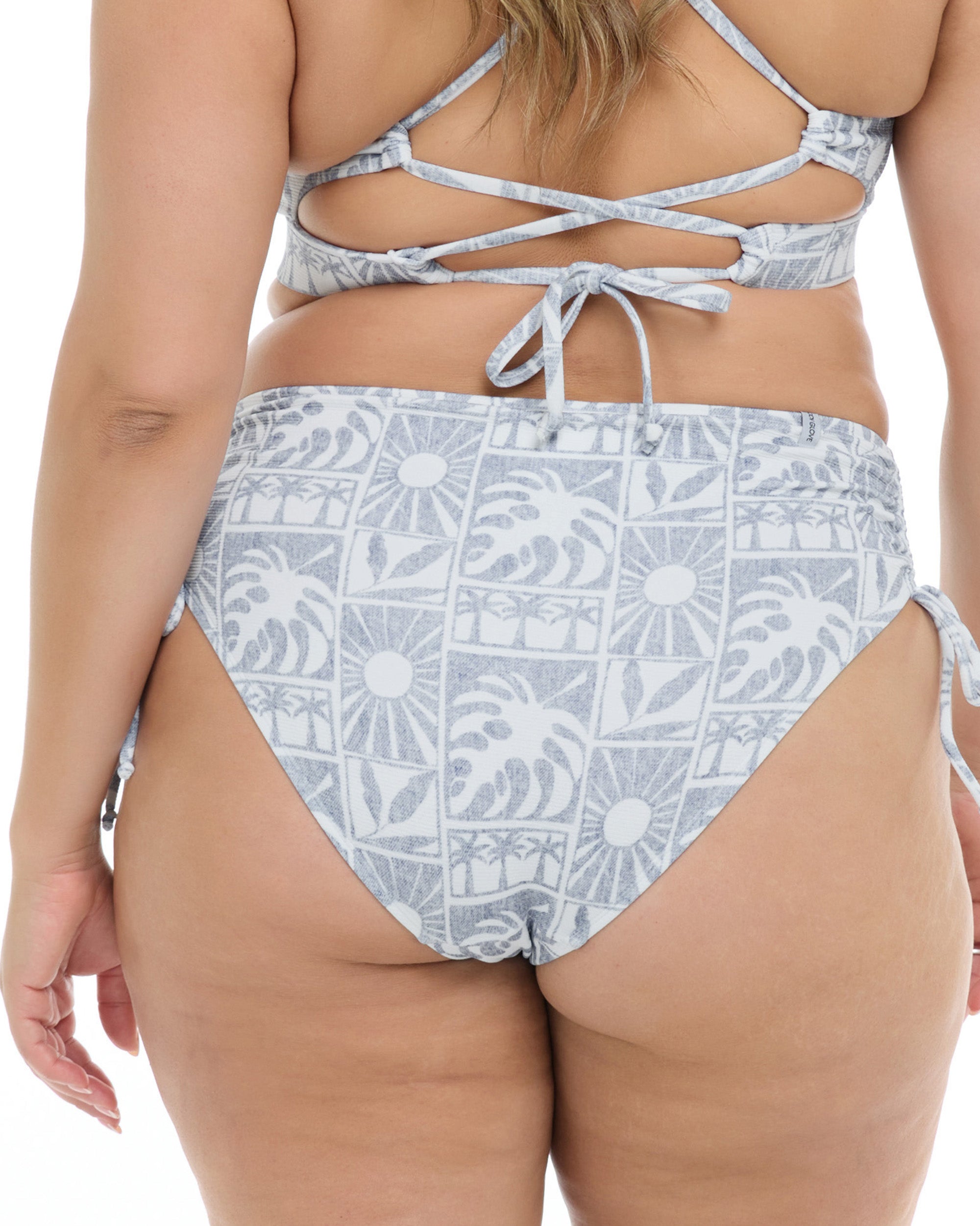 Serene High Tide Plus Size Swim Bottom - Serene / Snow