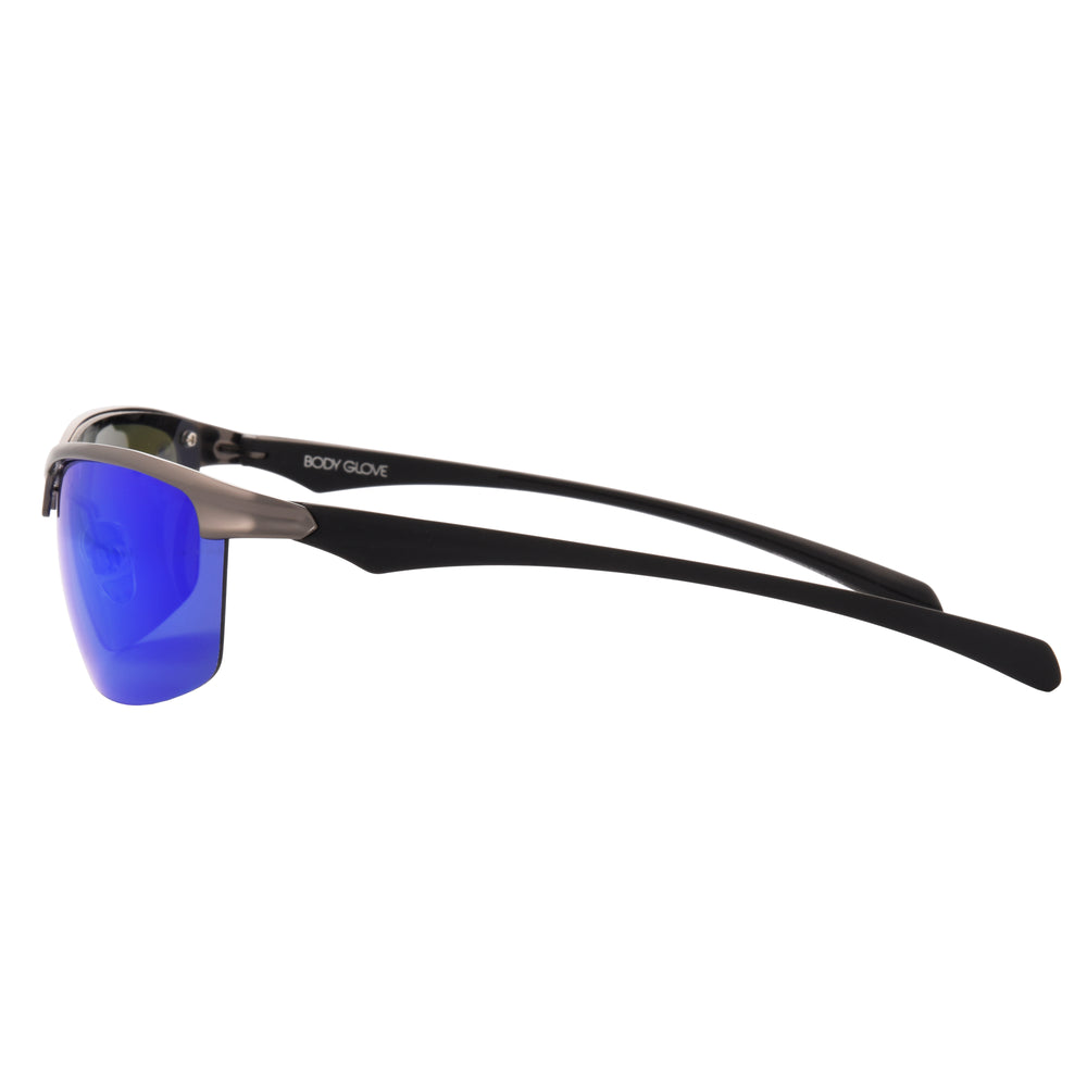 Body Glove Men's Cruise Polarized Blade Sunglasses, Gunmetal, 64 mm