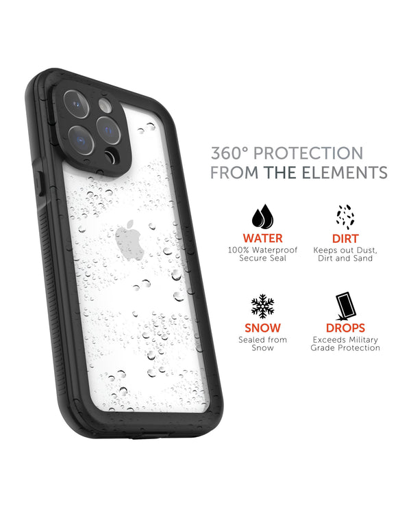 iPhone 14 Pro Tidal Waterproof Phone Case - Black/Clear - Body Glove