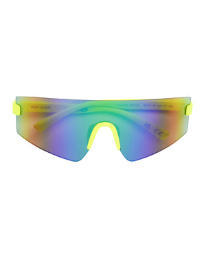 Vibez Rimless Shield Sunglasses - Neon Citron