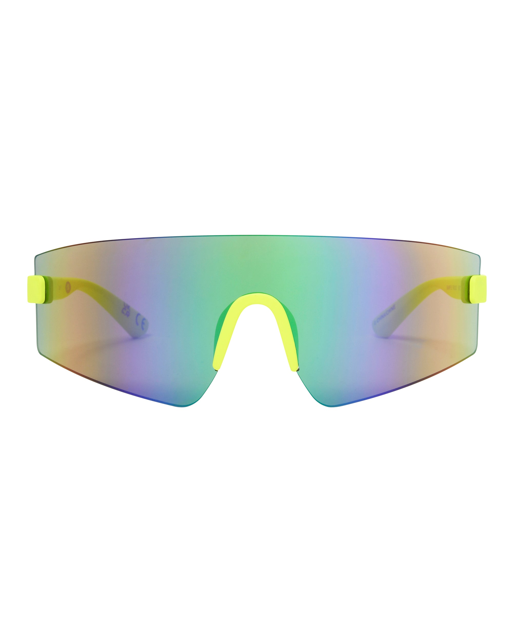 Vibez Rimless Shield Sunglasses - Neon Citron