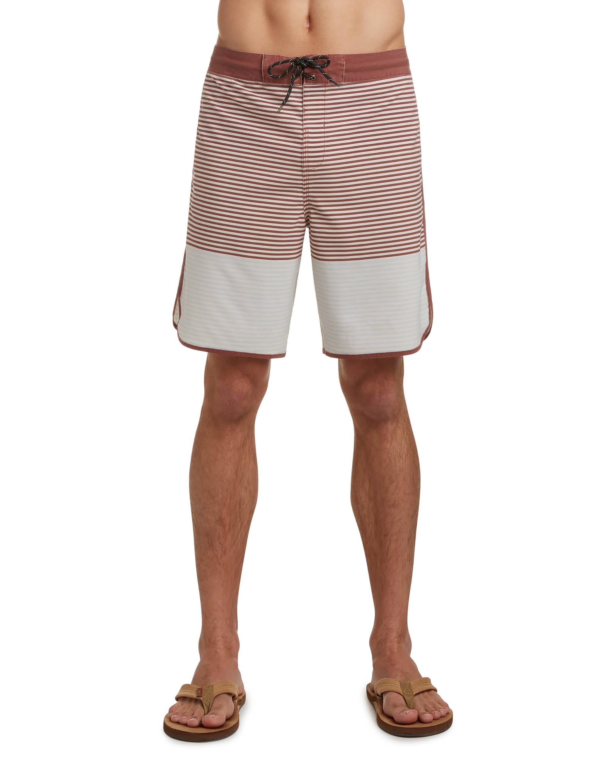 OG Scallop 19" Boardshorts - Burgandy Stripe