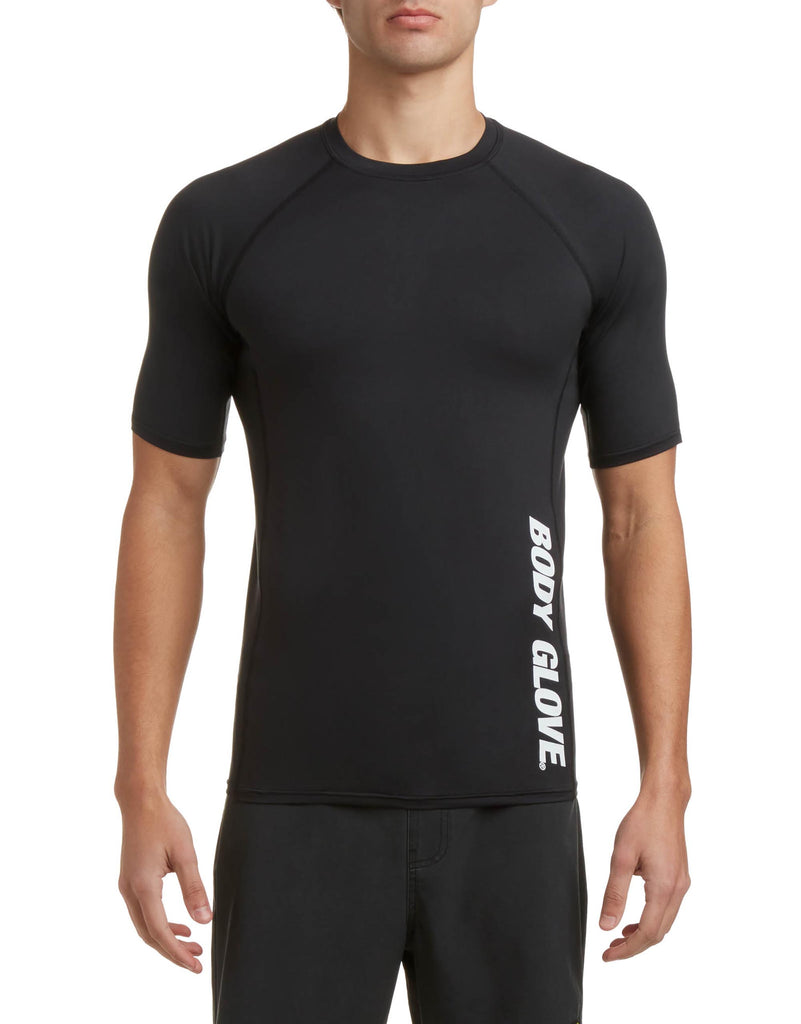 Body Glove Mens Catalina UPF Short-Sleeve Sun Shirt in Black, Size Small, Polyester/Spandex
