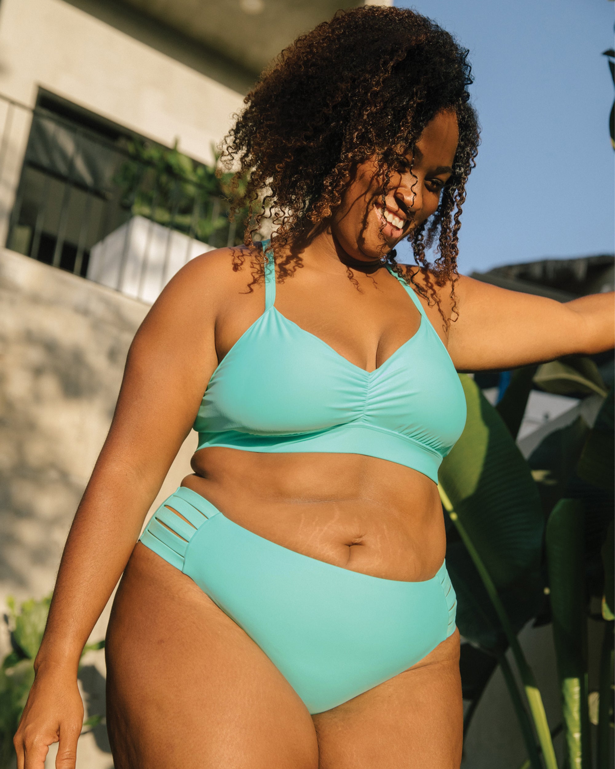 Smoothies Drew Plus Size Swim Top - Sea Mist