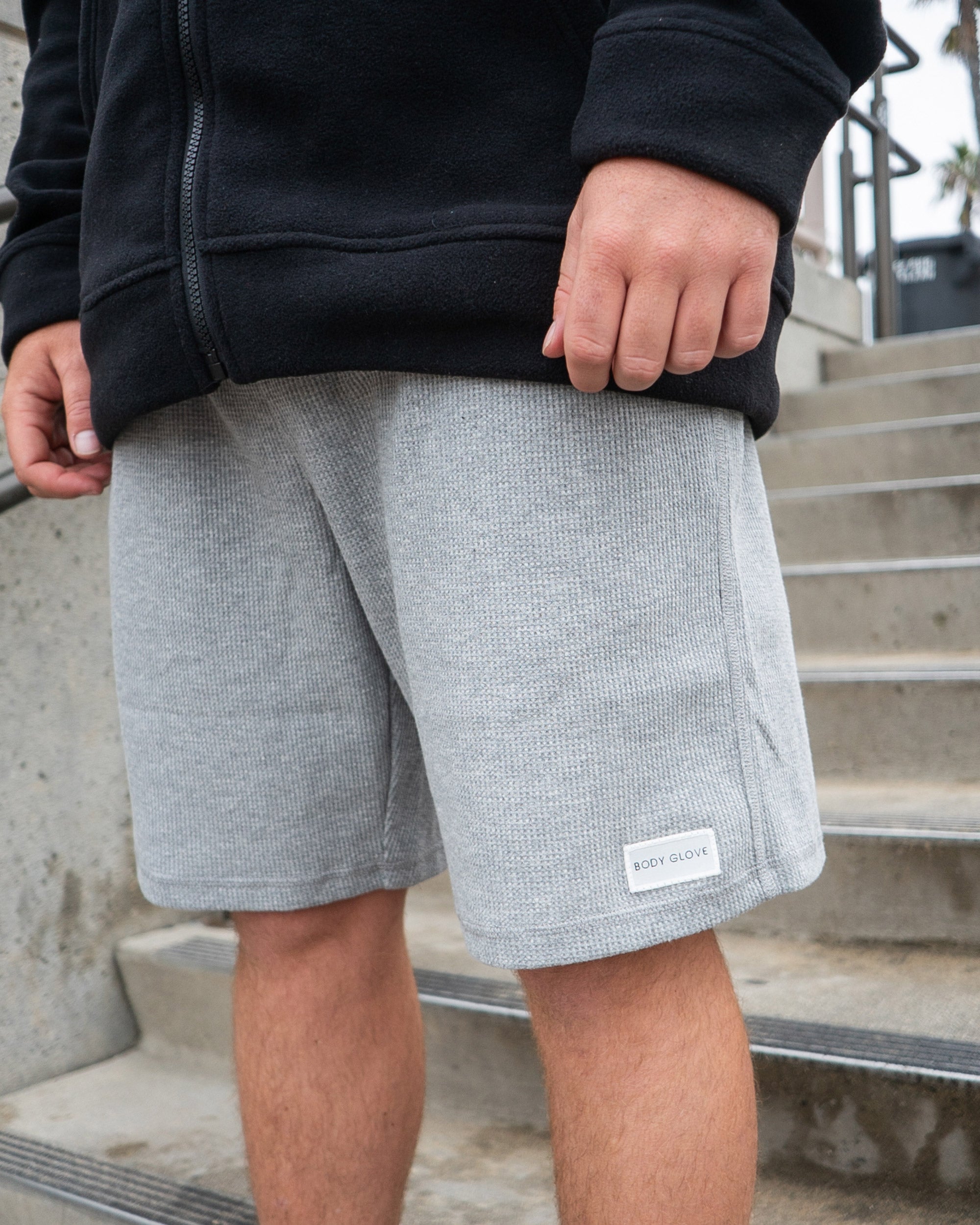 Men's Waffle Weave Gym Shorts - Gray