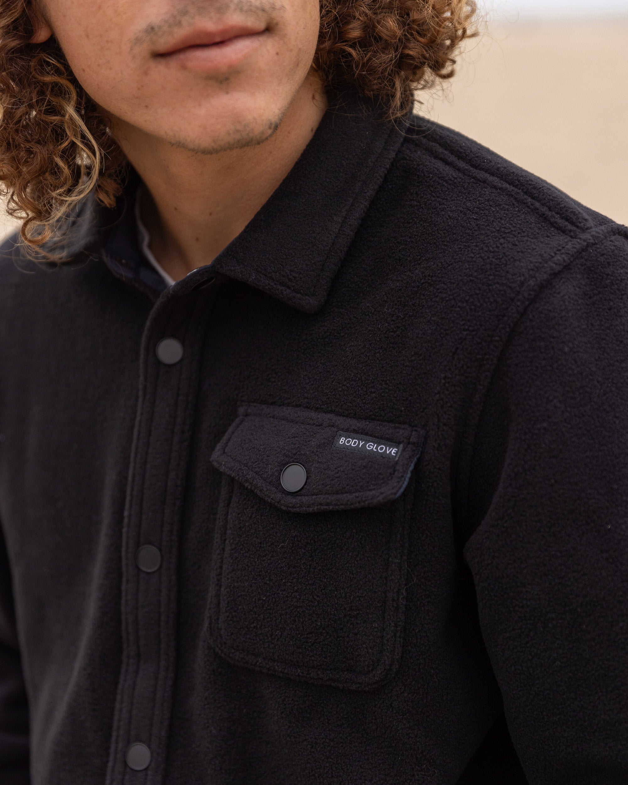 Men's Walton Polar Fleece Button Down - Black