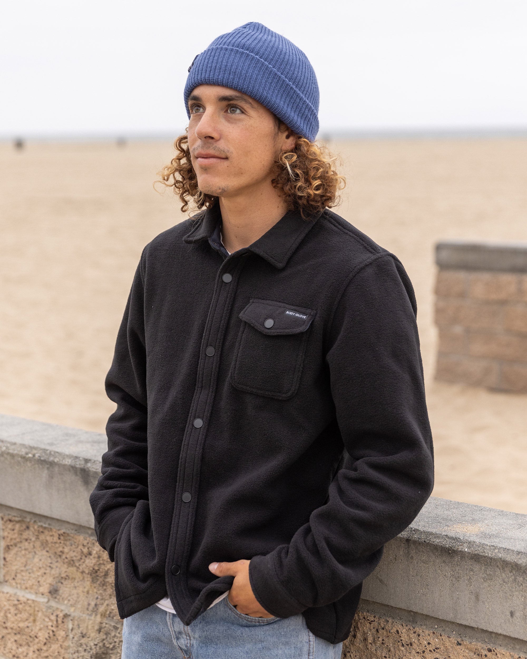 Men's Walton Polar Fleece Button Down - Black