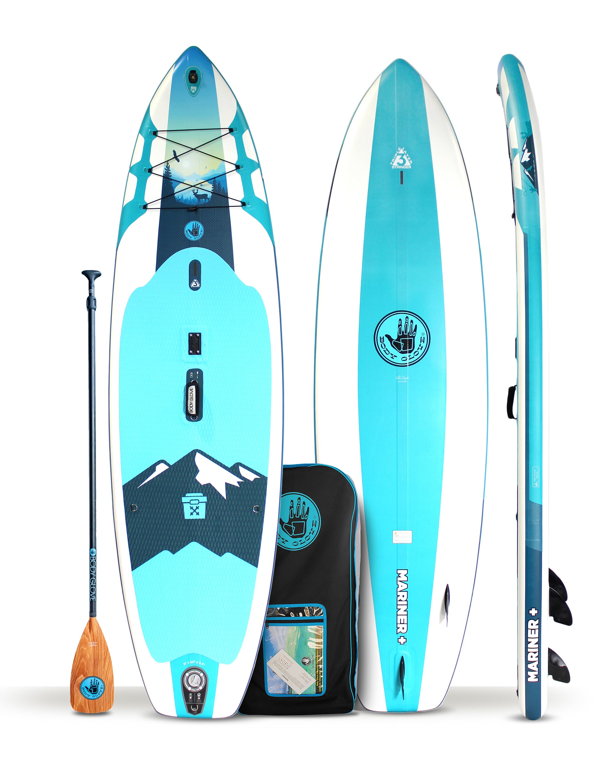 Mariner+ 11' Inflatable Paddle Board - Teal/White