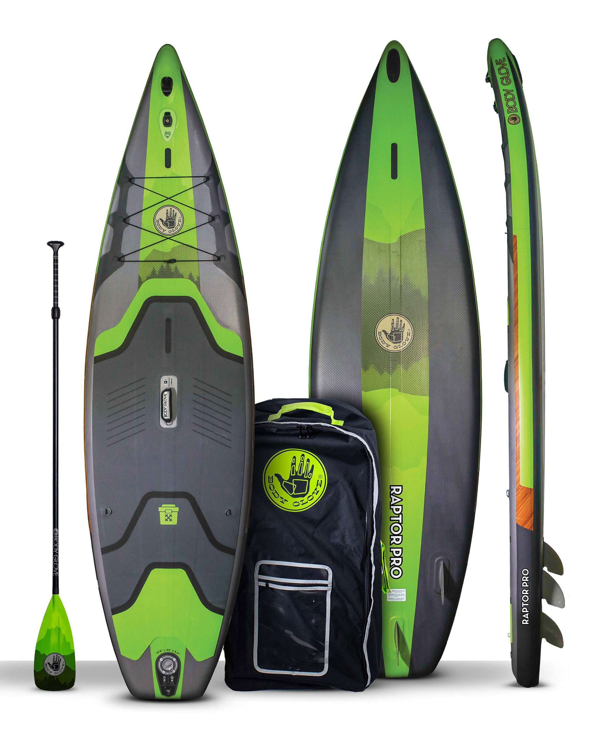 Raptor Pro 10'8" Inflatable Paddle Board - Silver/Forest