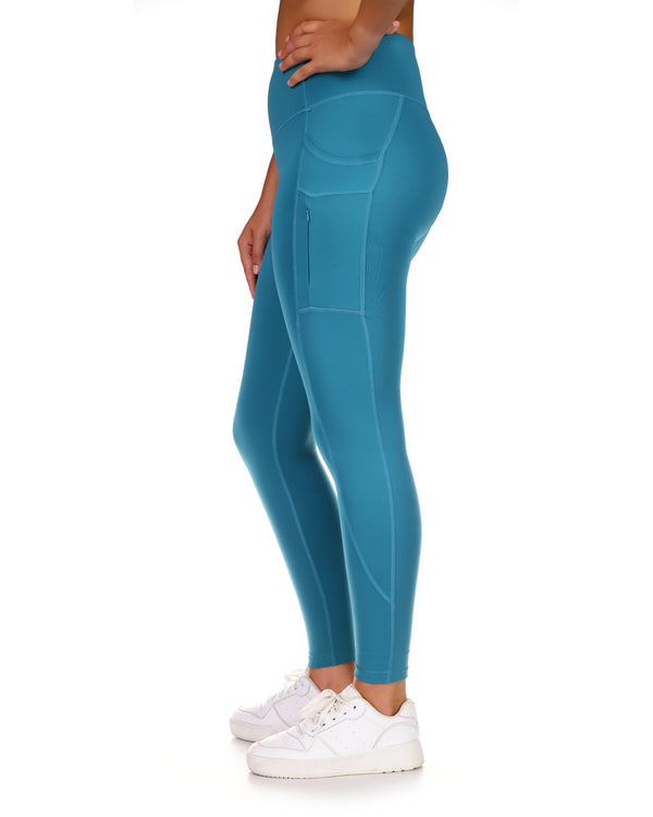 New 90 Degree By Reflex High Waist Teal Turquoise Leggings Yoga