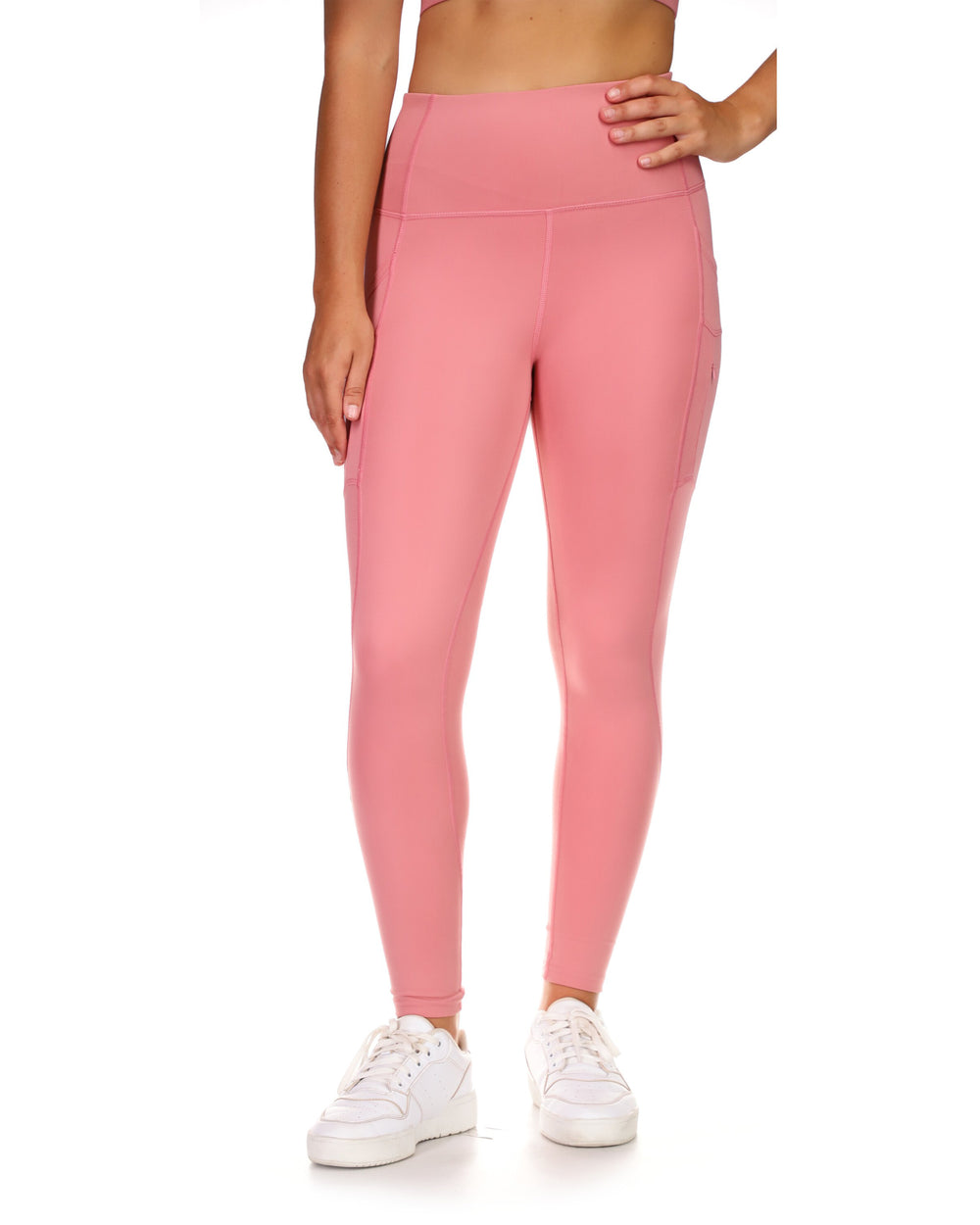 Sport Core Ribbed Cross Front Active Legging - Pink