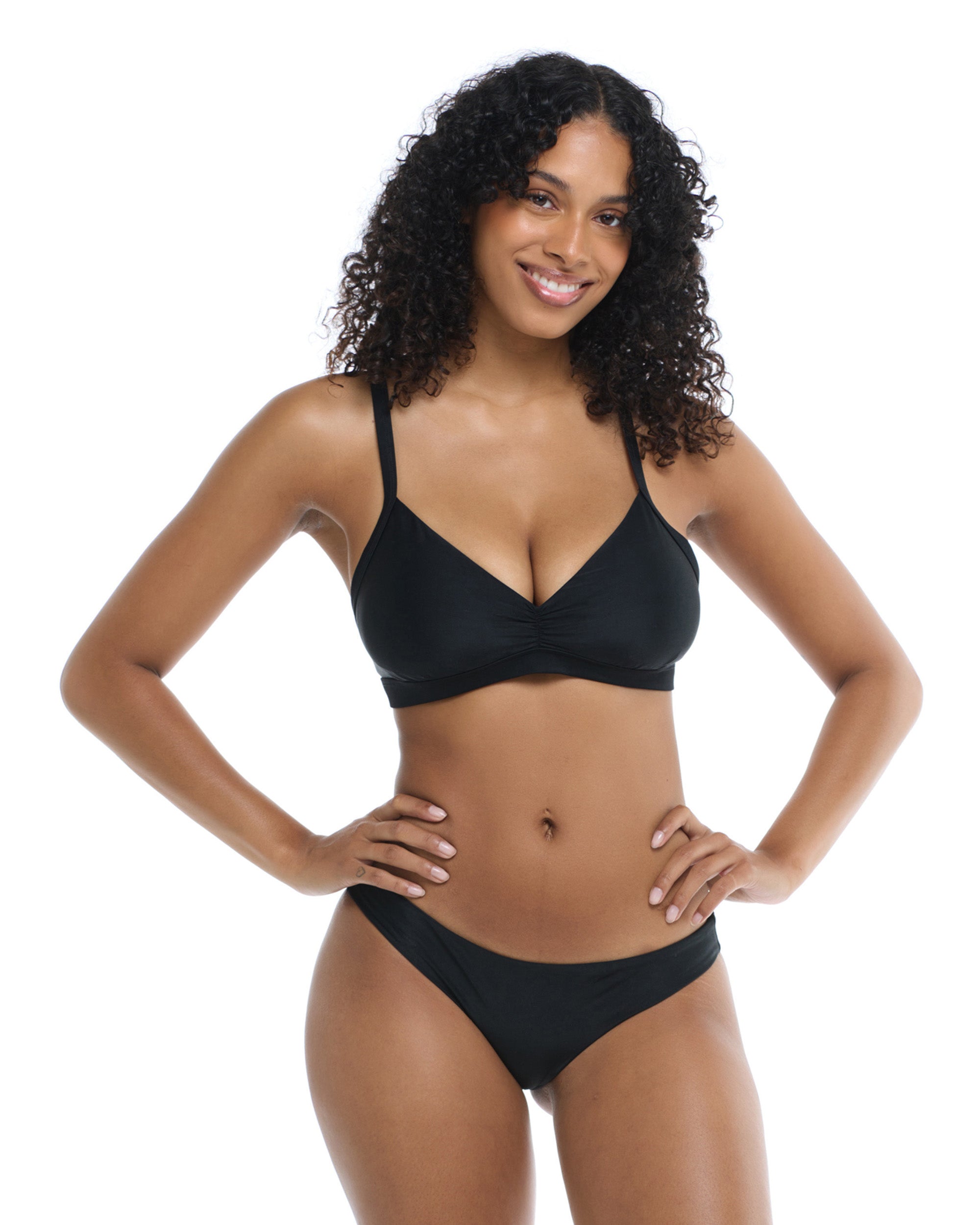 Smoothies Drew D-F Cup Swim Top - Black