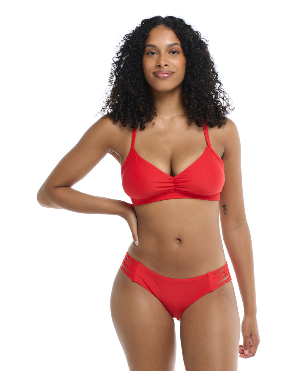 Find Your Coast® Bottoms Up Padded Triangle String Bikini UPF 50
