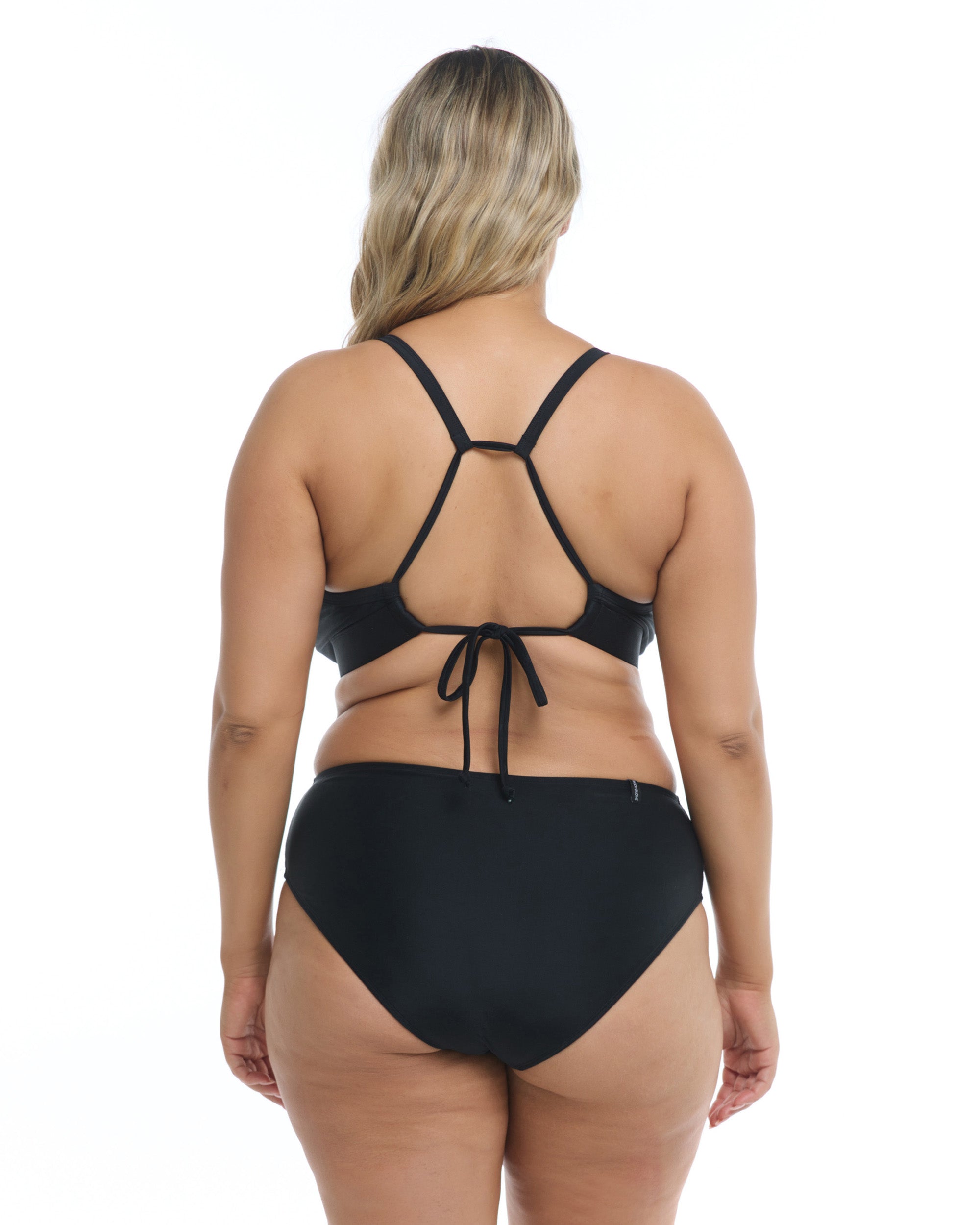 Smoothies Drew Plus Size Bikini Top -  Black