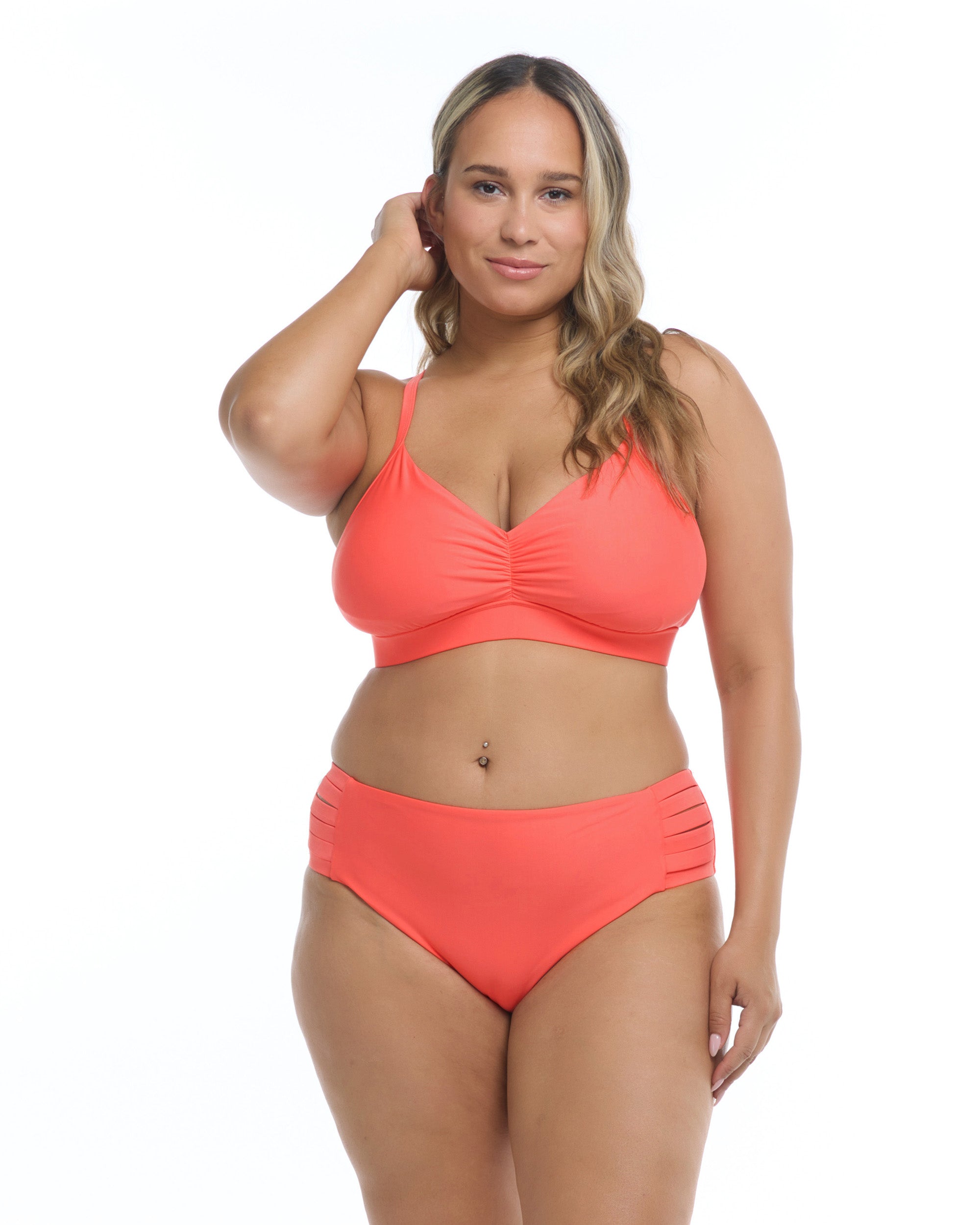 Smoothies Drew Plus Size Bikini Top - Sunset