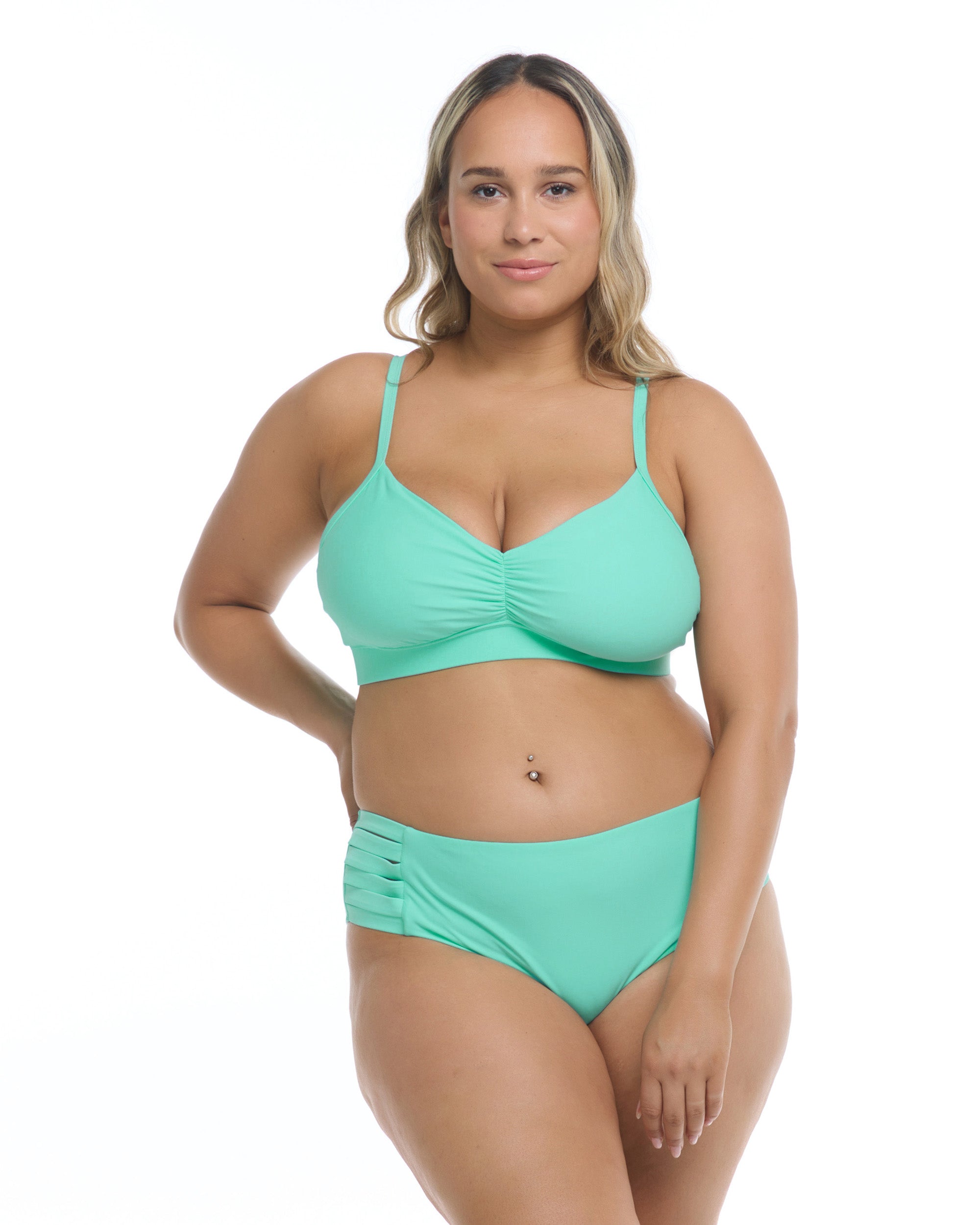 Smoothies Drew Plus Size Swim Top - Sea Mist