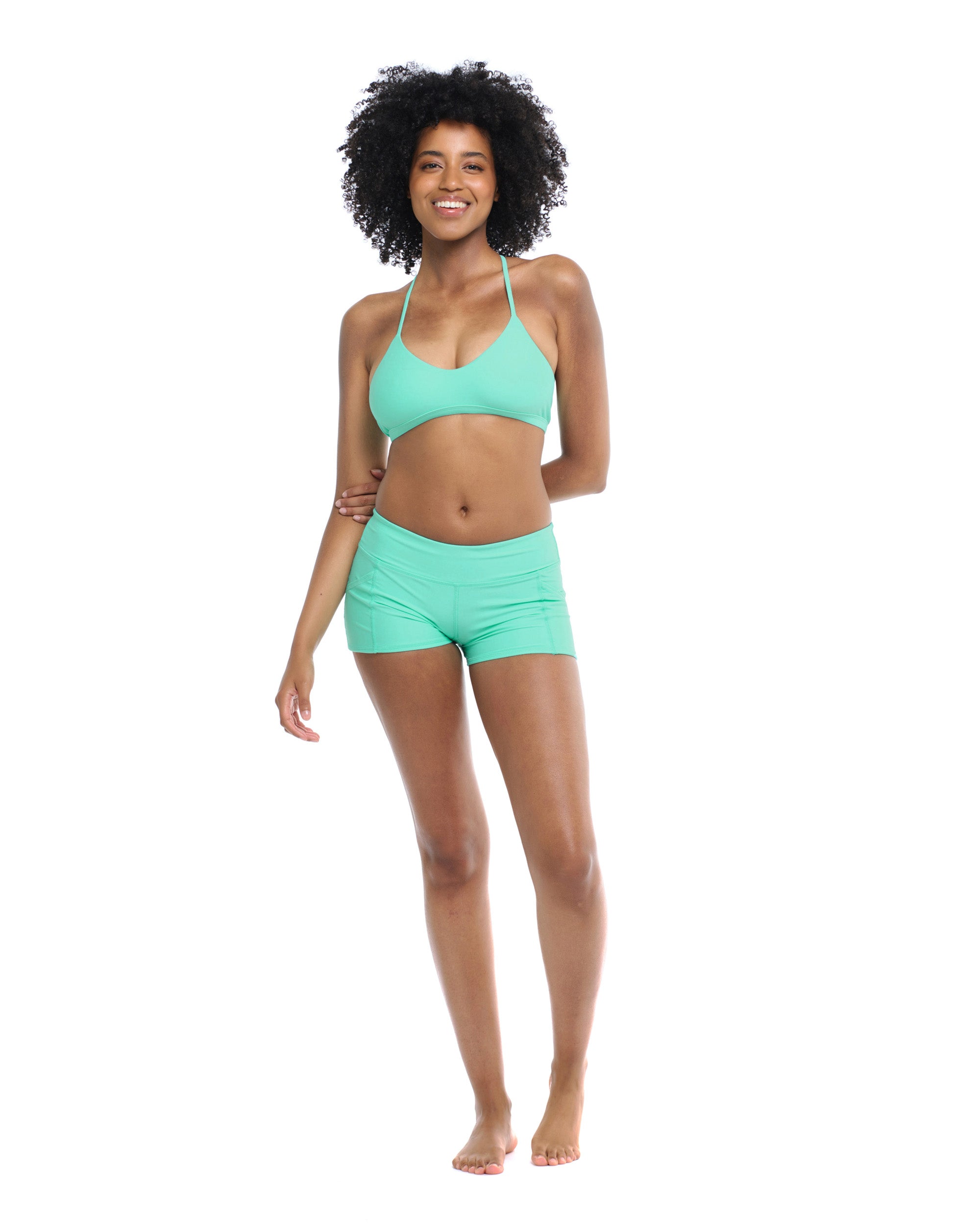 Smoothies Ruth Fixed Triangle Swim Top - Sea Mist