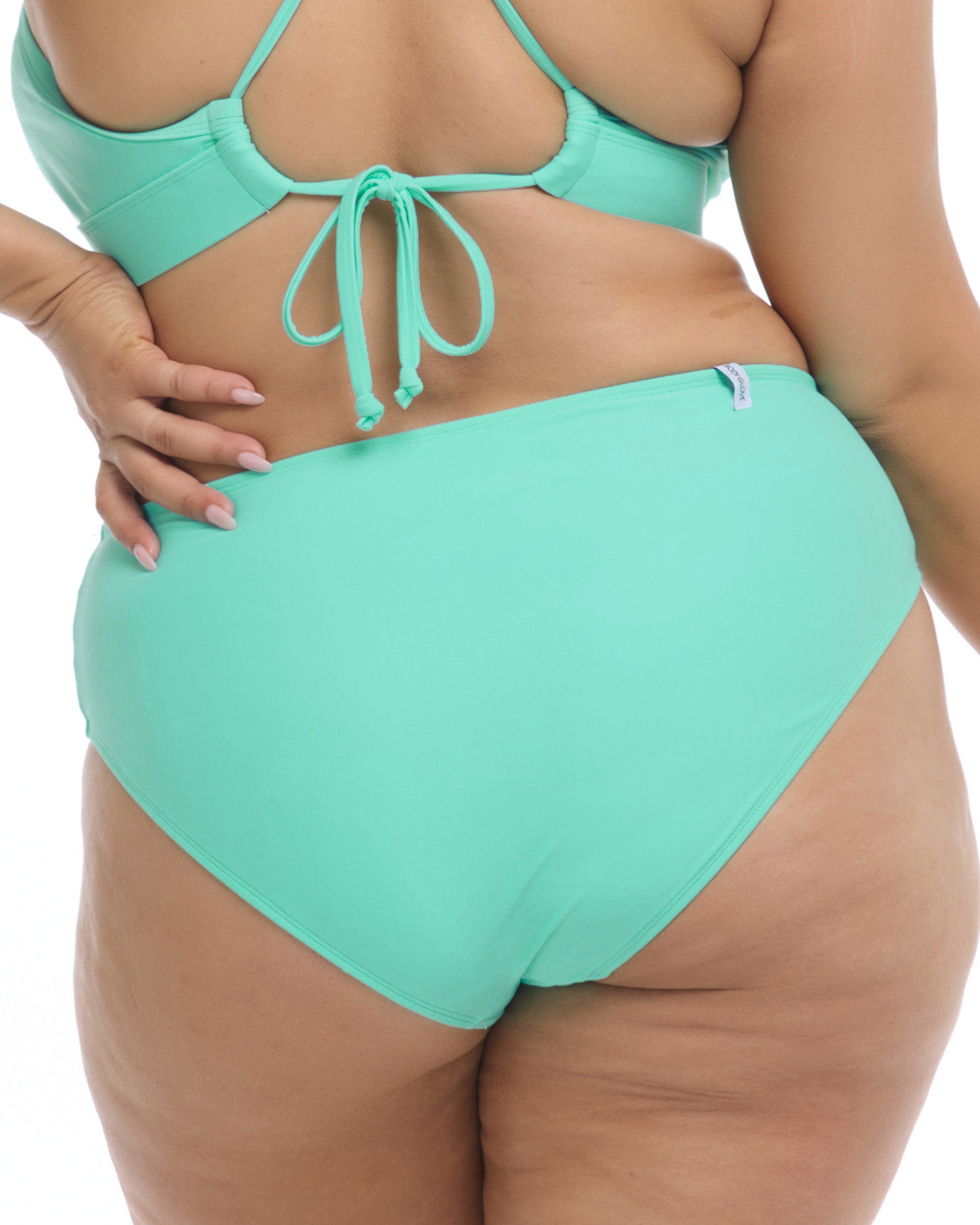 Smoothies Retro Plus Size Bikini Top - Sea Mist