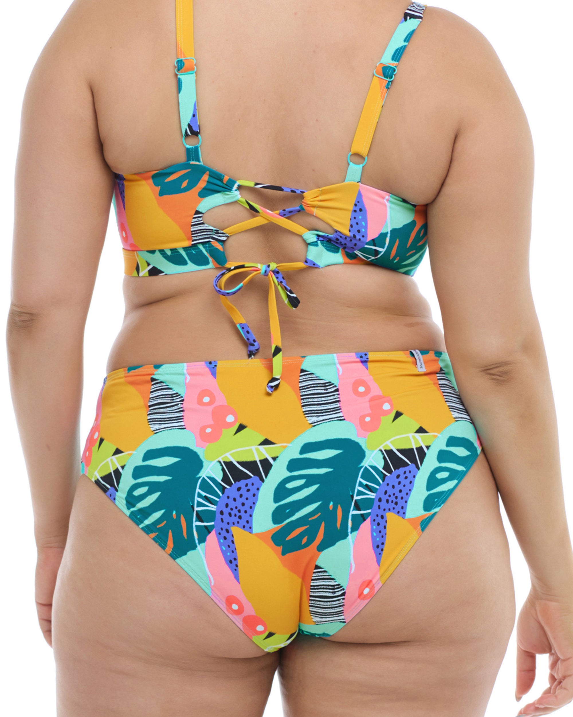 Curacao Retro Plus Size Bikini Bottom - Multi