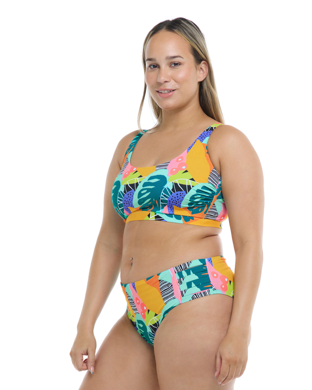 Plus Size Brief and Tankini Swimsuit Set, SWIMWEAR