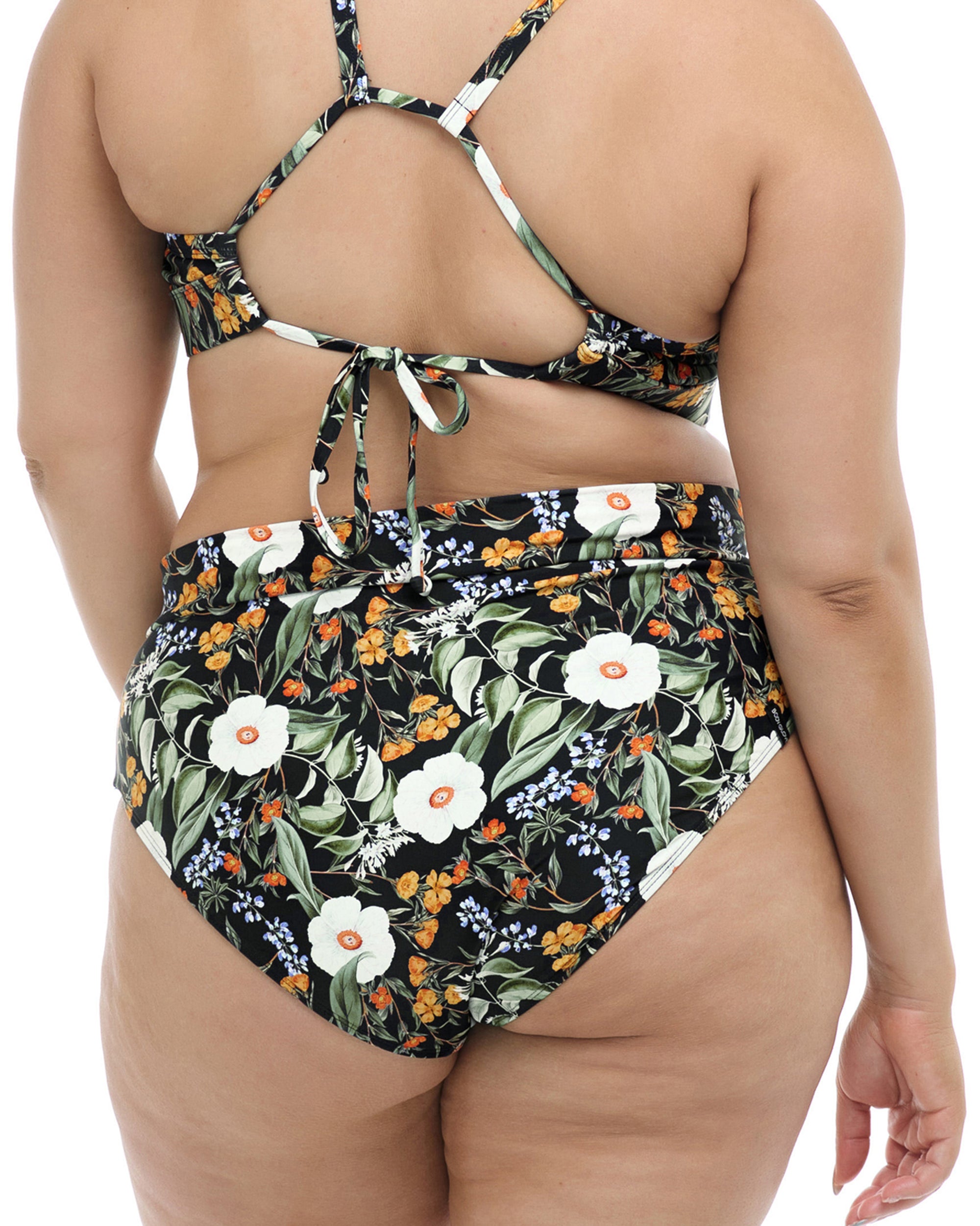 Inflorescence Plus-Size Woodstock Bikini Bottom - Black