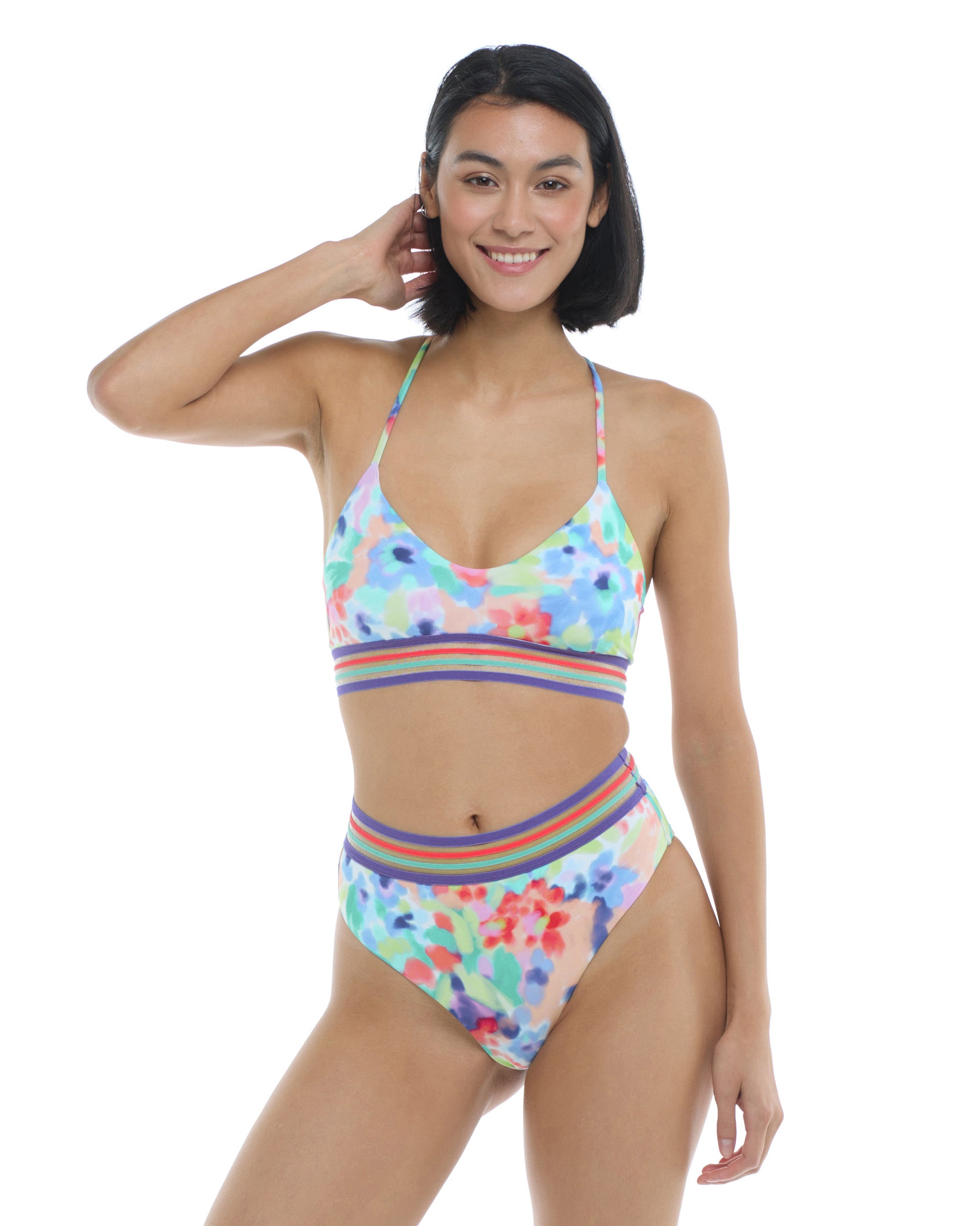 Posy Ruth Fixed Triangle Swim Top - Multi