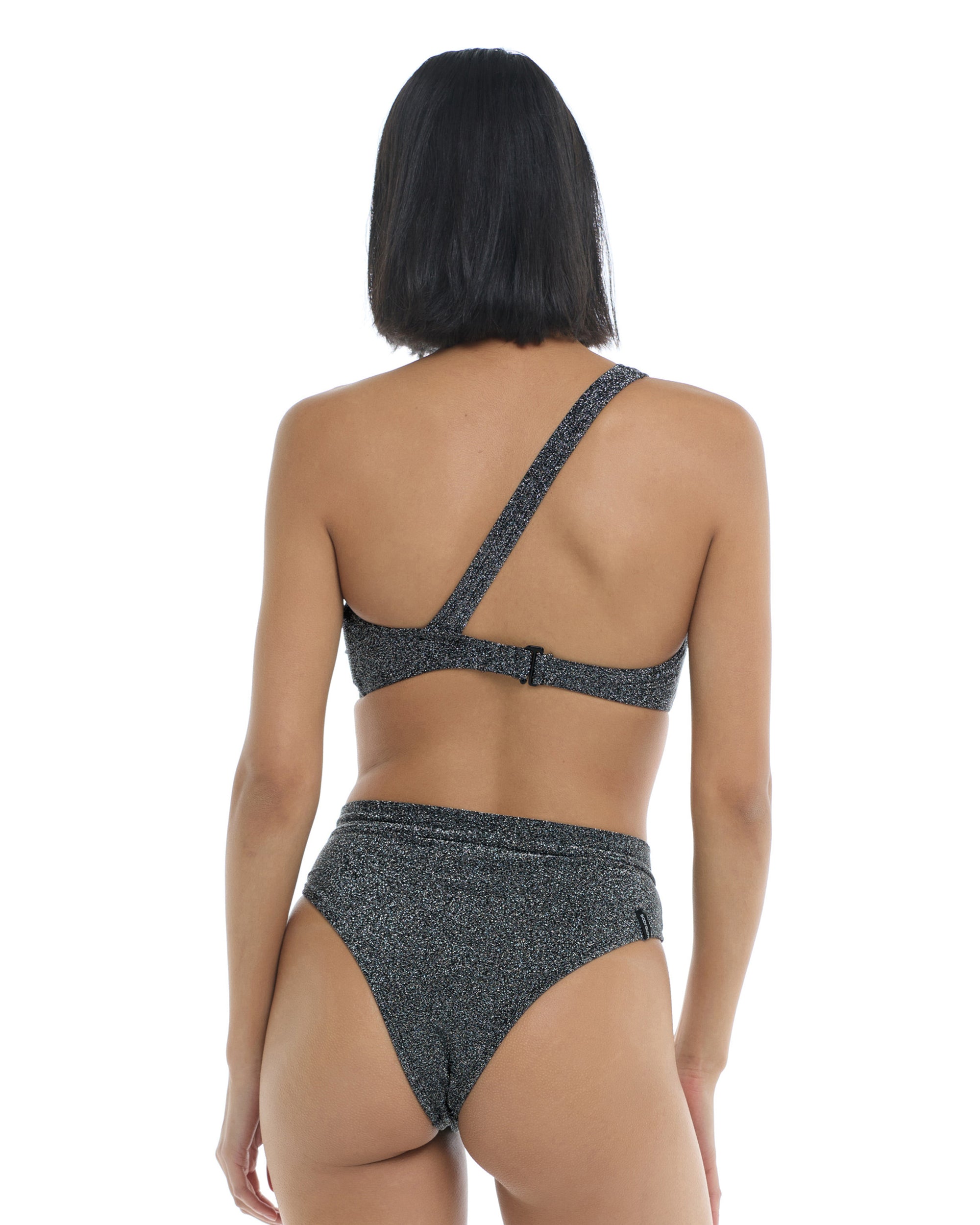 Stardust Malia One-Shoulder Swim Top - Black