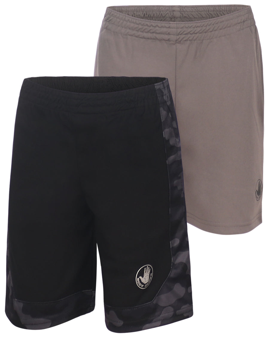 Boys' Solid and Camo/Black Shorts Set (8-18) - Camo/Black & Grey