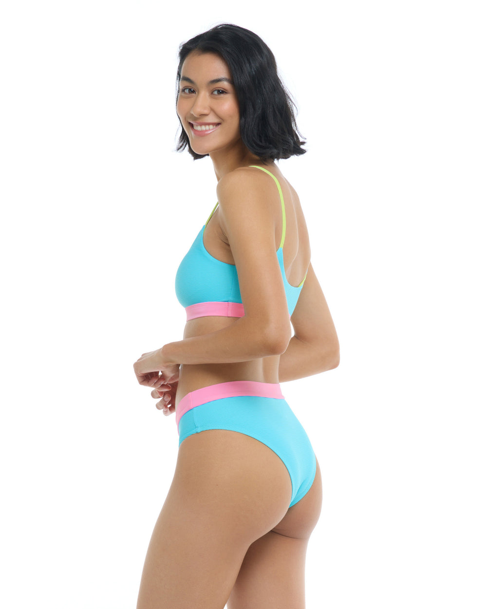 Spectrum Marlee Plus Size High-Waist Bikini Bottom - Cyan - Body Glove
