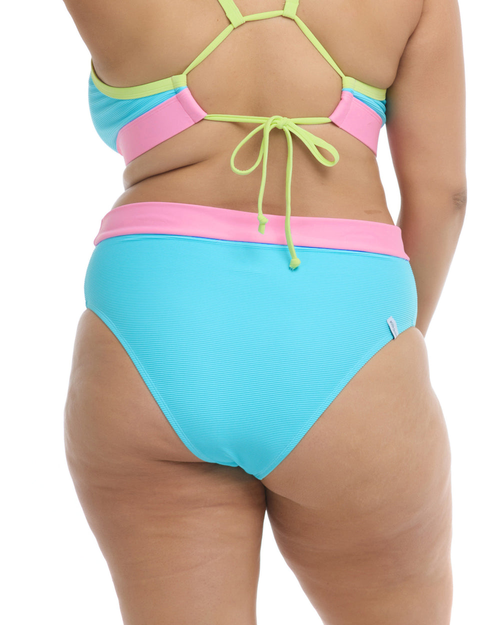 Spectrum Marlee Plus Size High-Waist Bikini Bottom - Cyan - Body Glove