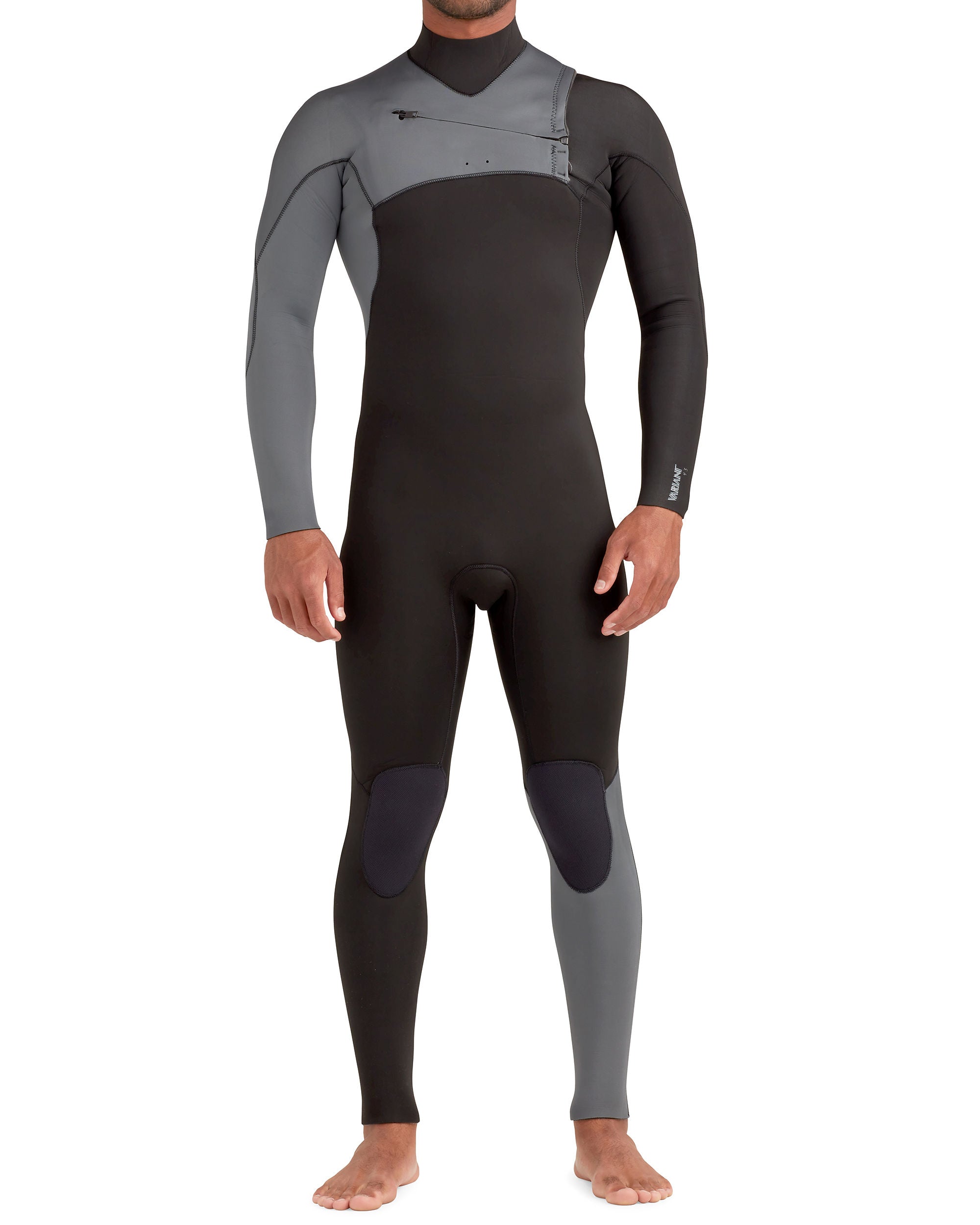 Variant 4/3mm Men's Chest-Zip Fullsuit - Grey/Black