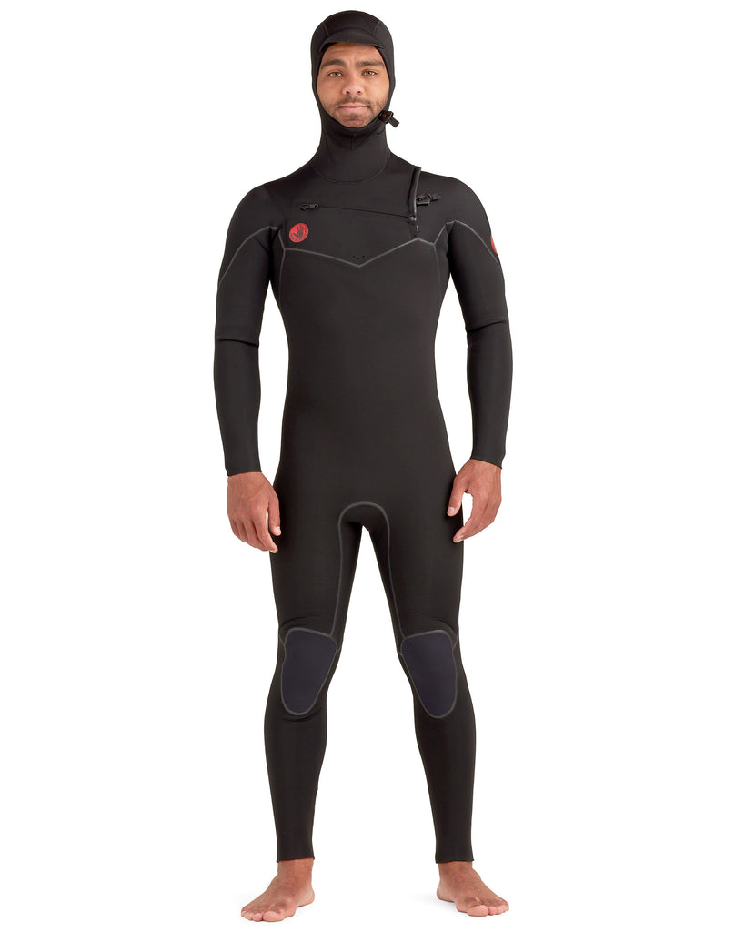 Red Cell 4/3mm Men's Chest-Zip Black Hooded Fullsuit | Body Glove