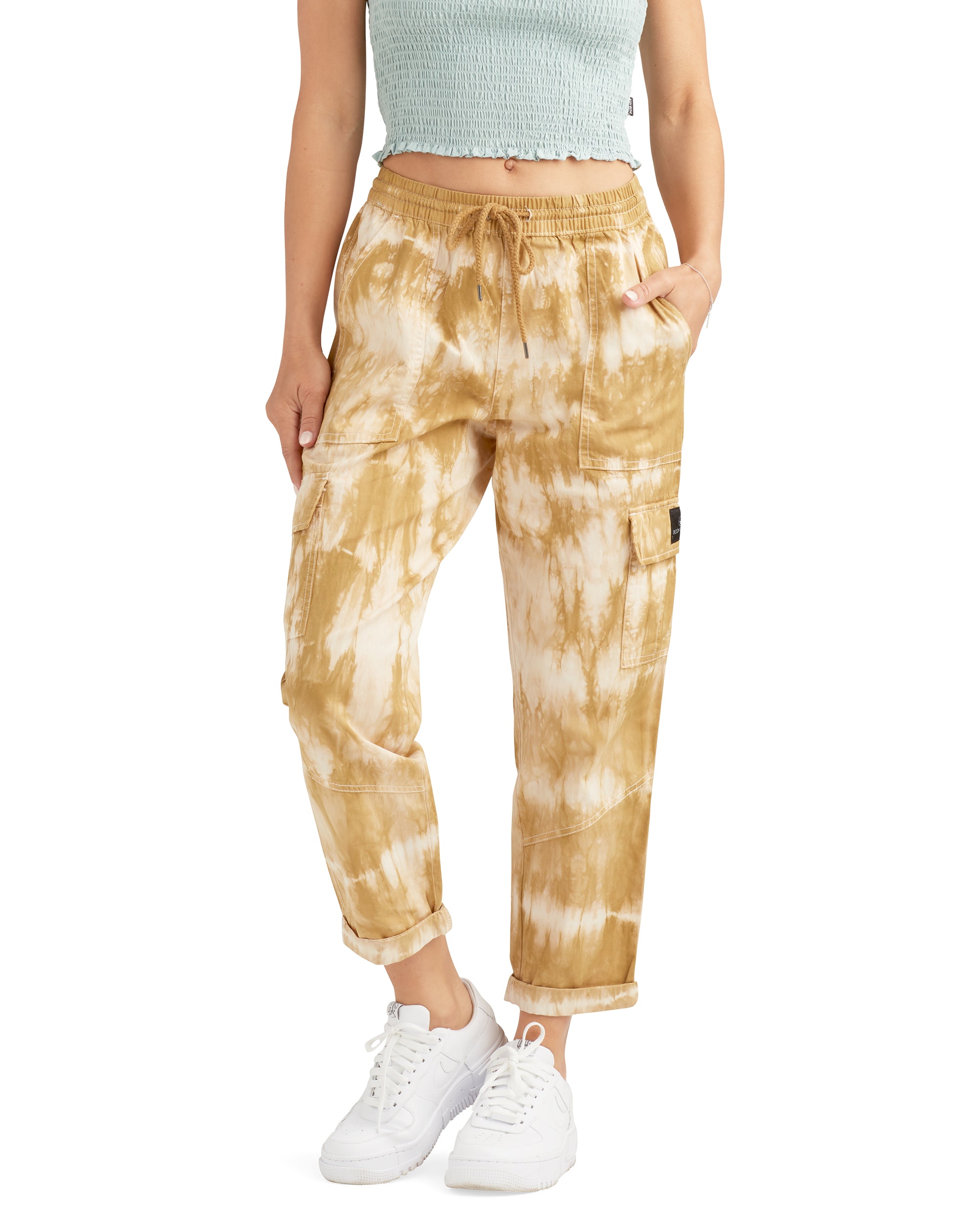 Camelia Mid-Rise Cargo Pants - Tie/Dye