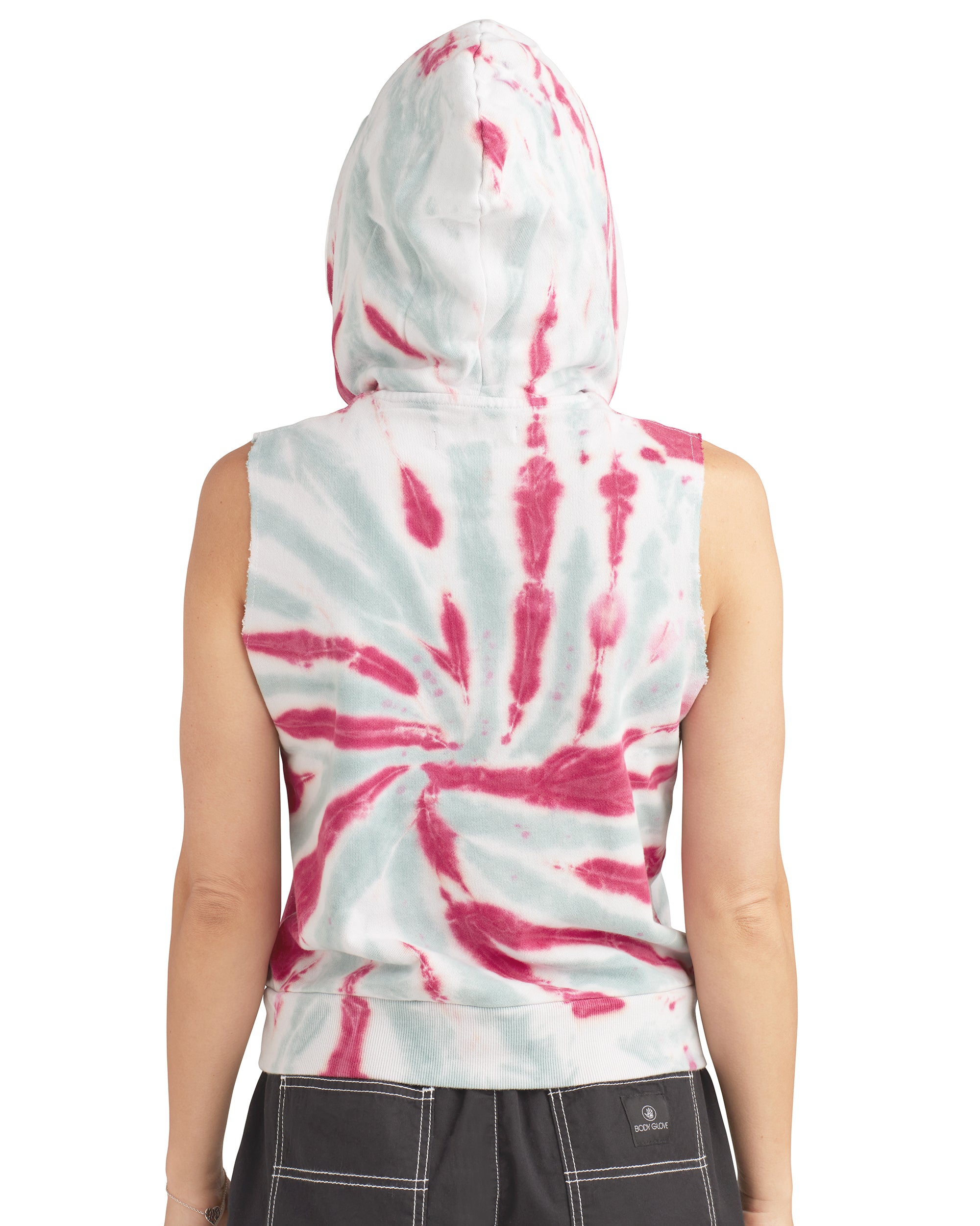 Talia Tie-Dye Sleeveless Hoodie - Aqua