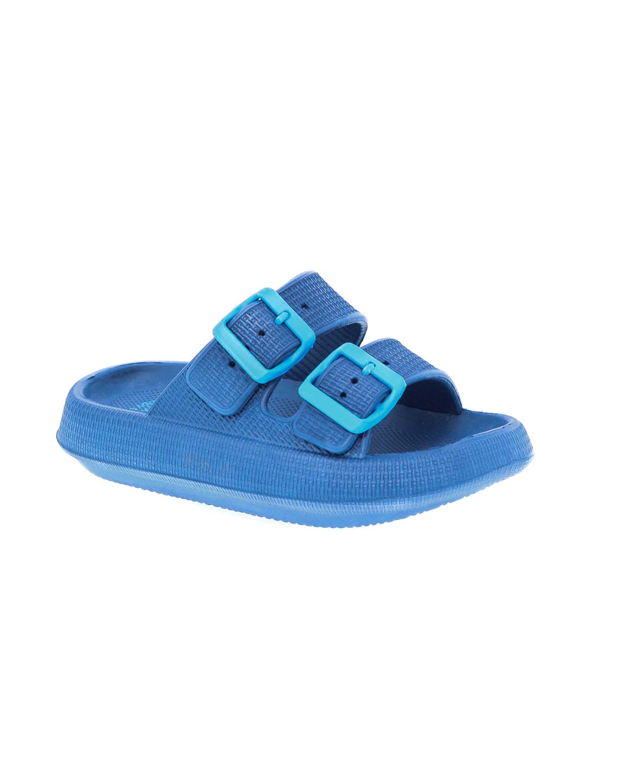 Kids Dual Buckle Slide - Blue