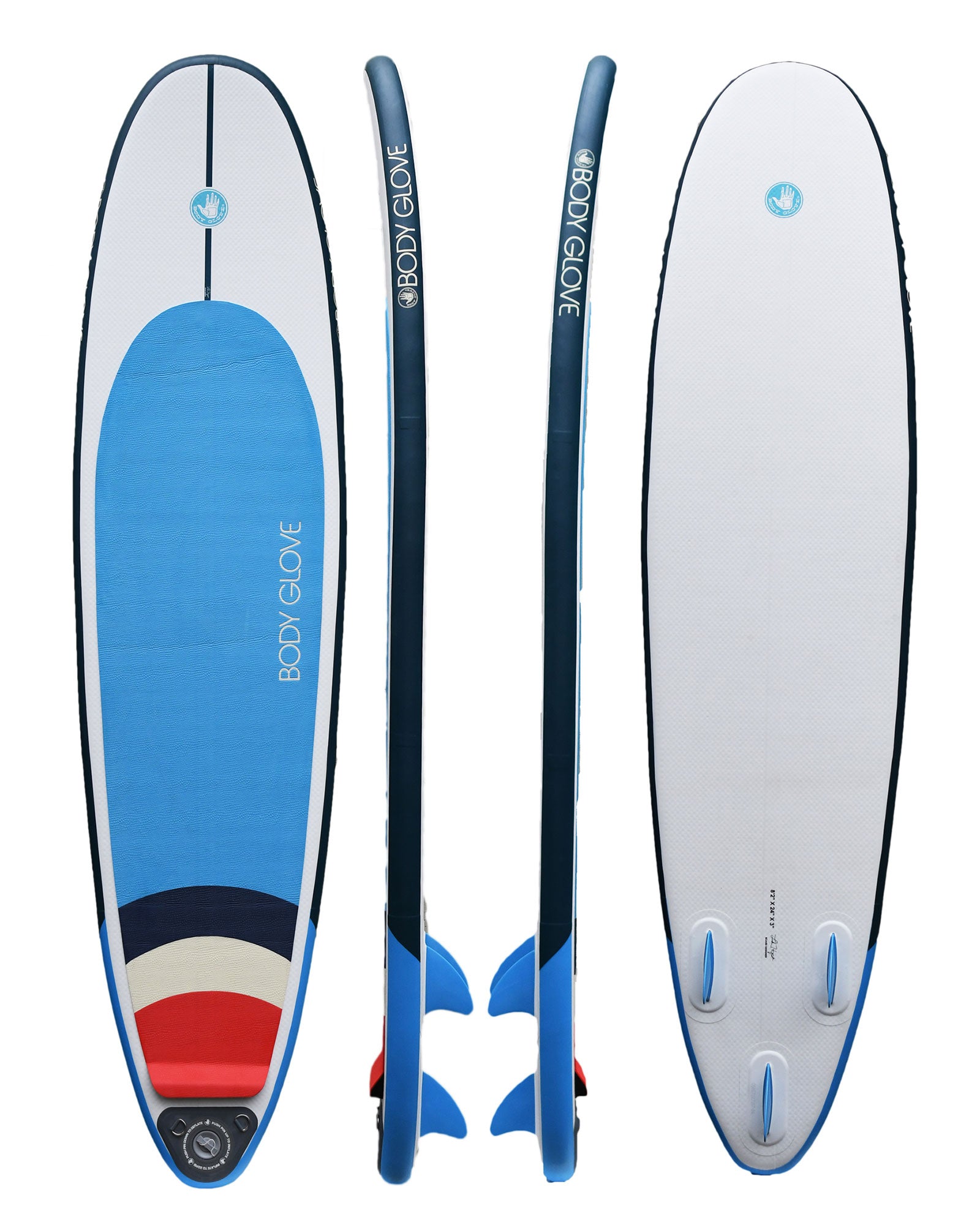 EZ 8'2" Inflatable Longboard Surfboard - Blue/Green