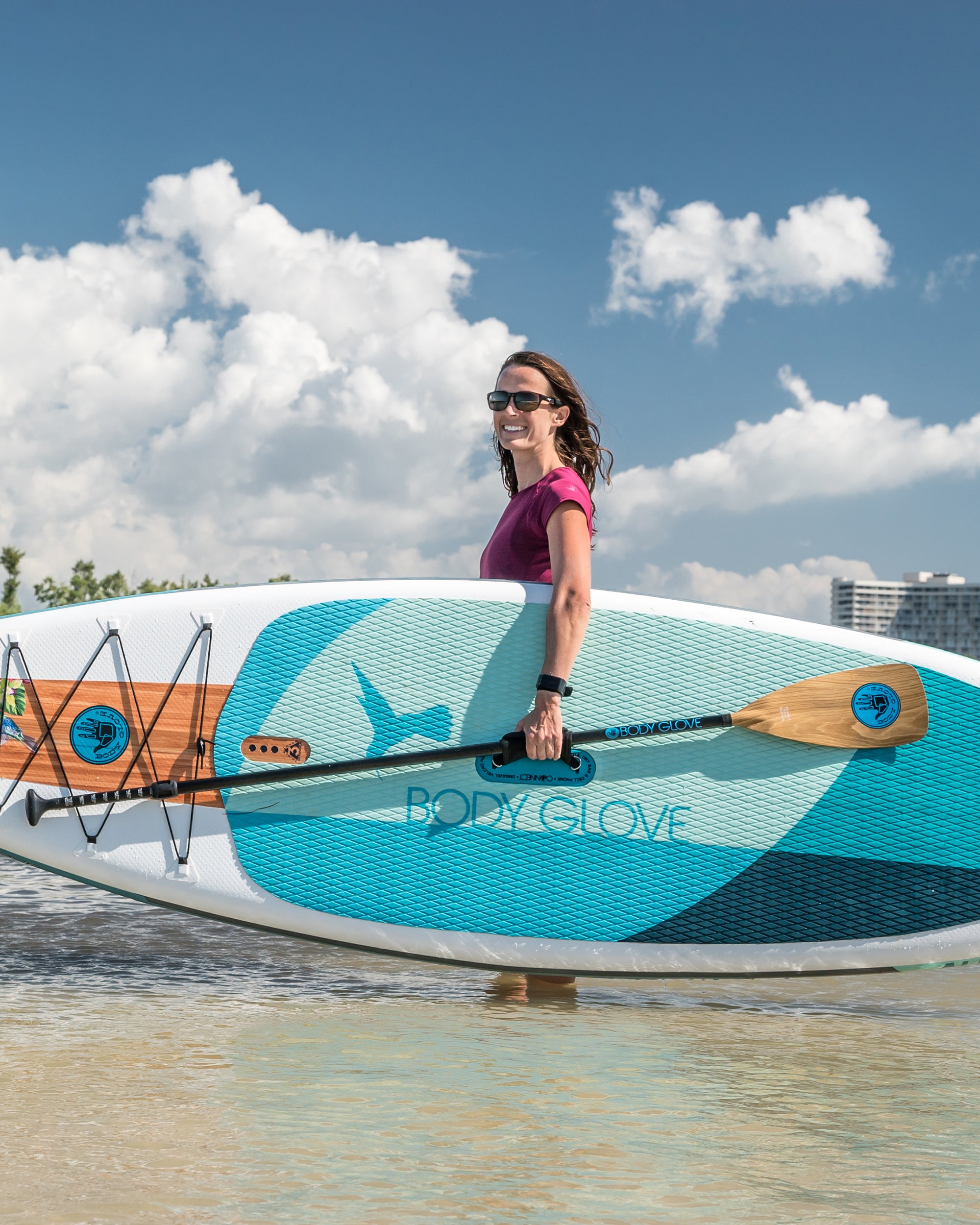 Oval SUP Paddle - Oak Blue