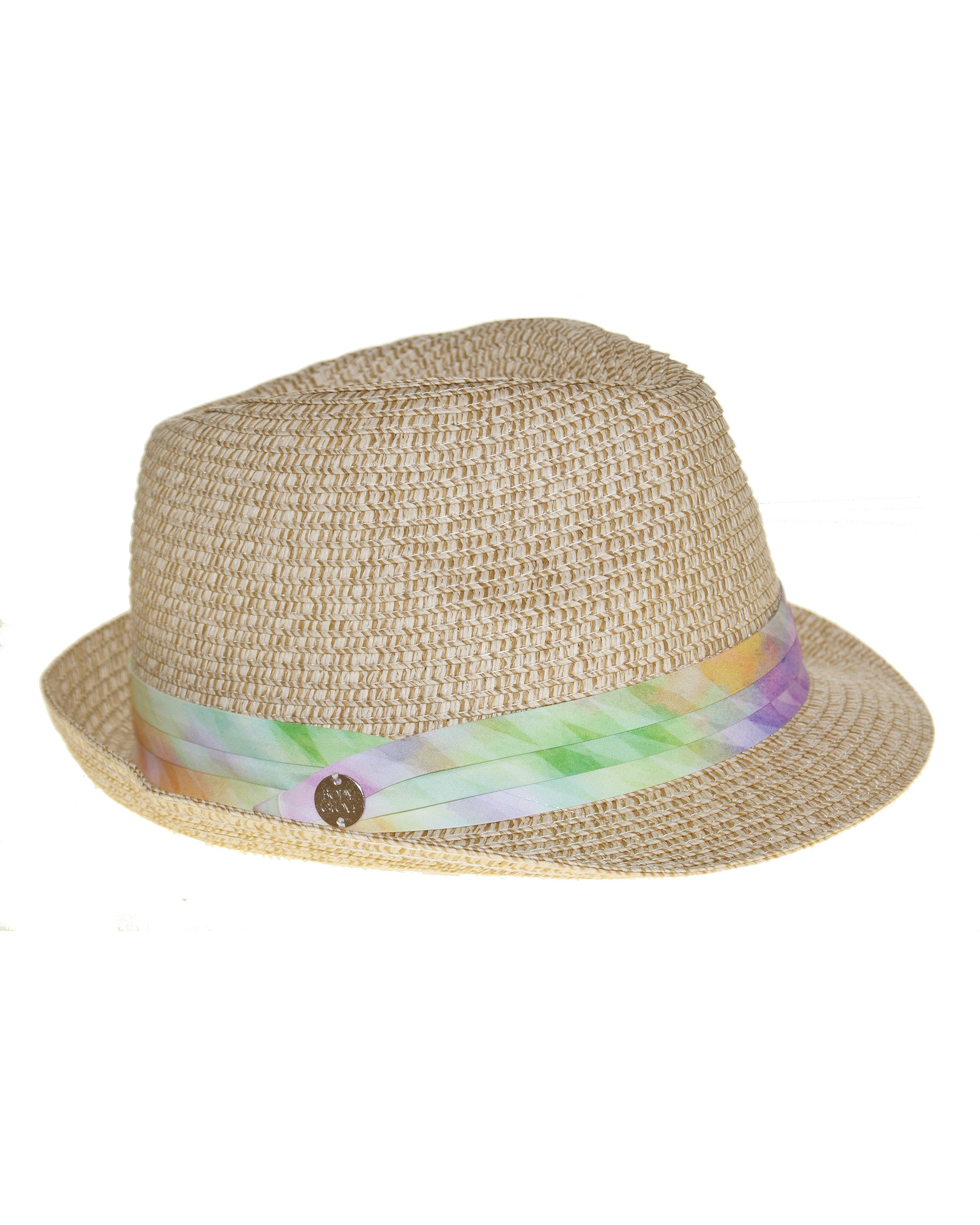 Straw Fedora Hat - Kaleidoscope