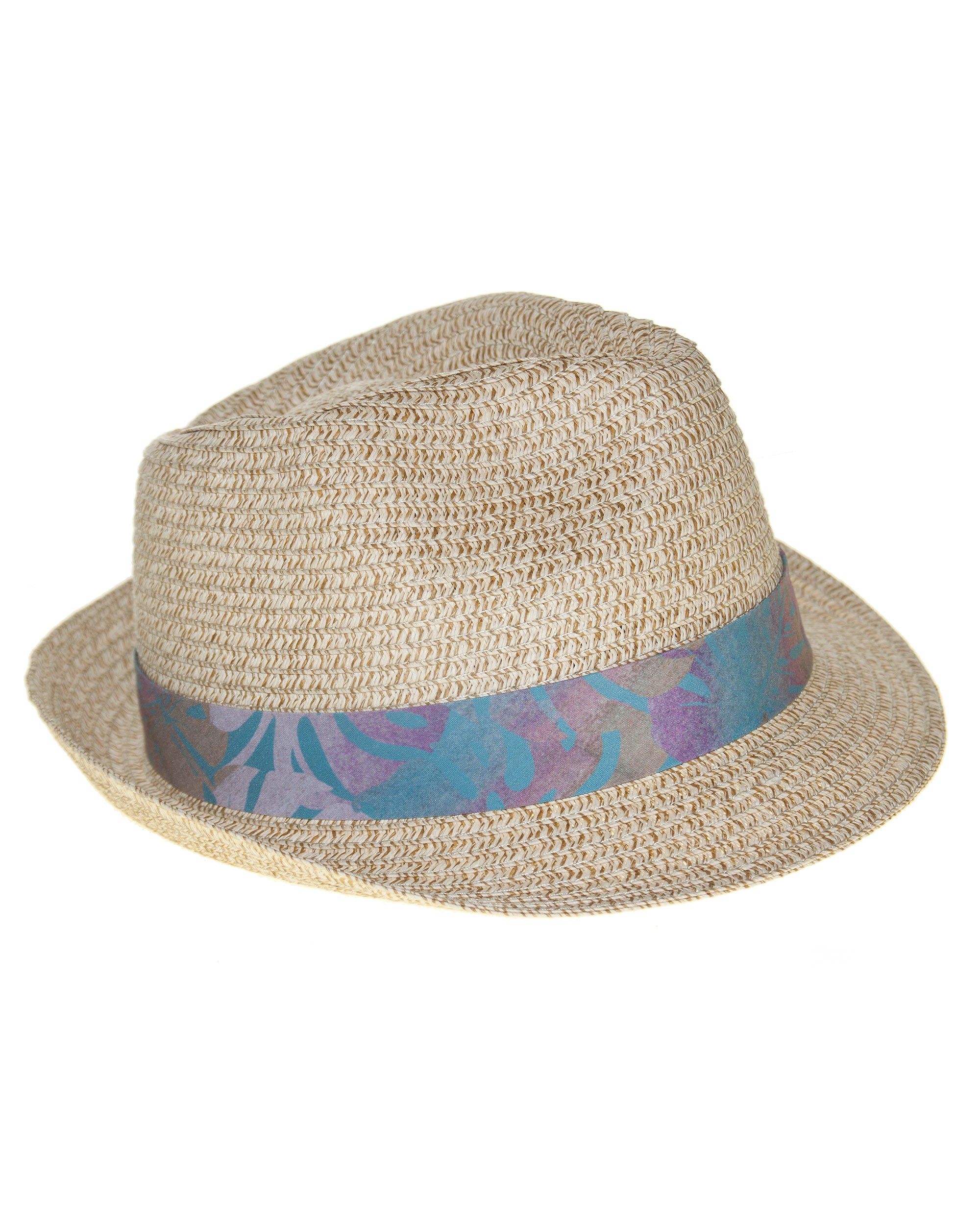 Paper Fedora Hat - Blue Palm