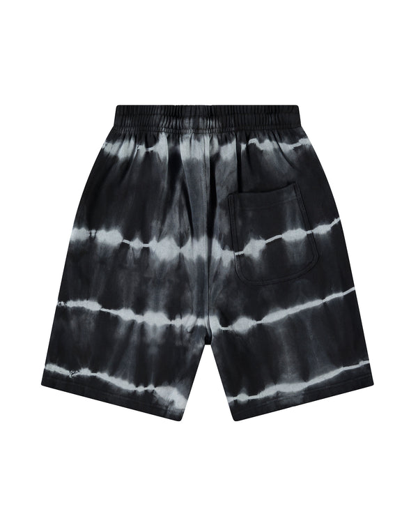 The Jogger Tie-Dyed Fleece Shorts - Black Tie Dye