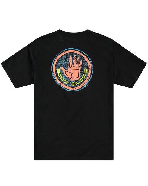 Body Glove Mens Tribal 80s Tie-Dye Short-Sleeved T-Shirt in Charcoal/Black, Size Large, Cotton