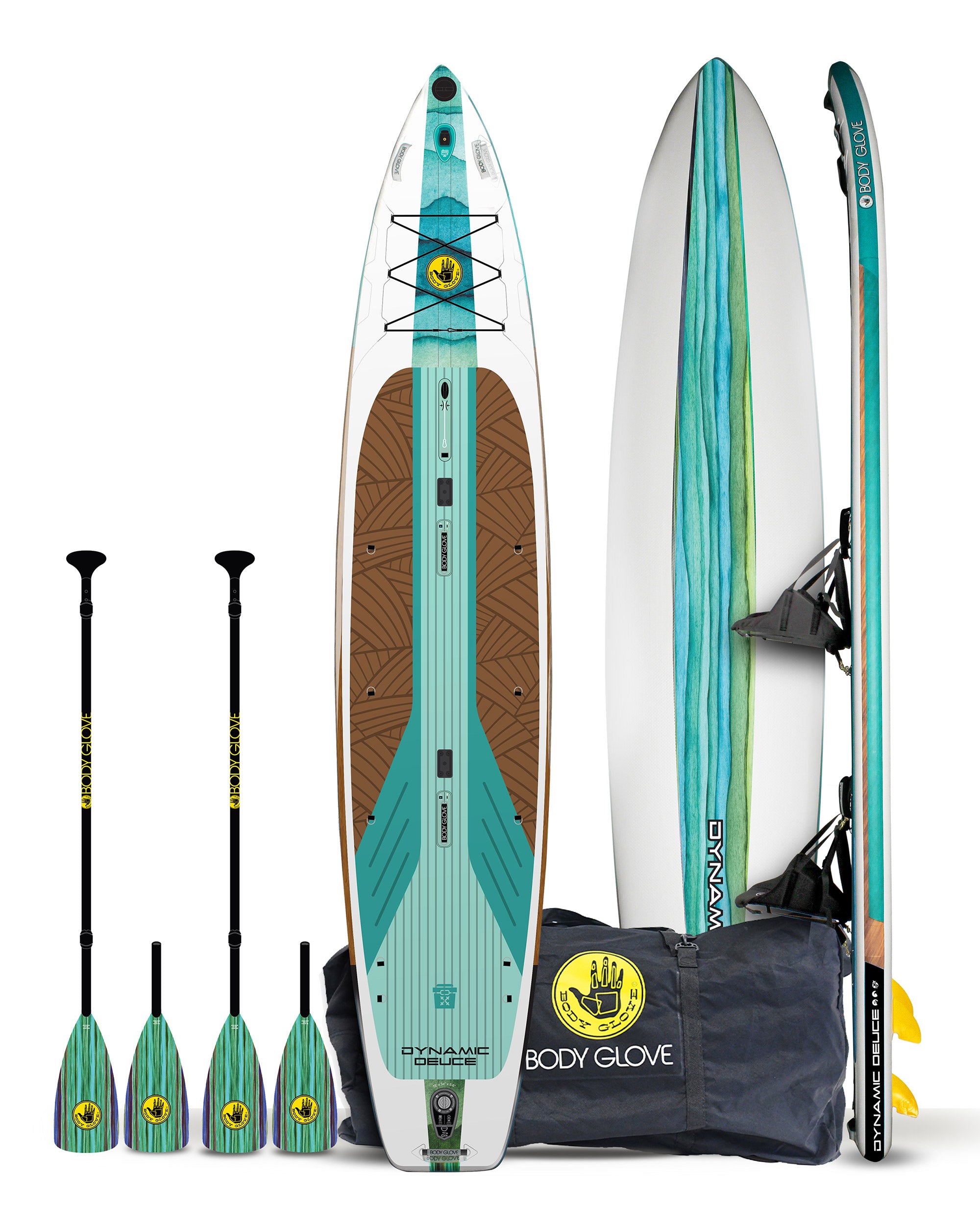 Dynamic Deuce 15' Inflatable Combo Paddle Board Kayak - Blue/Green