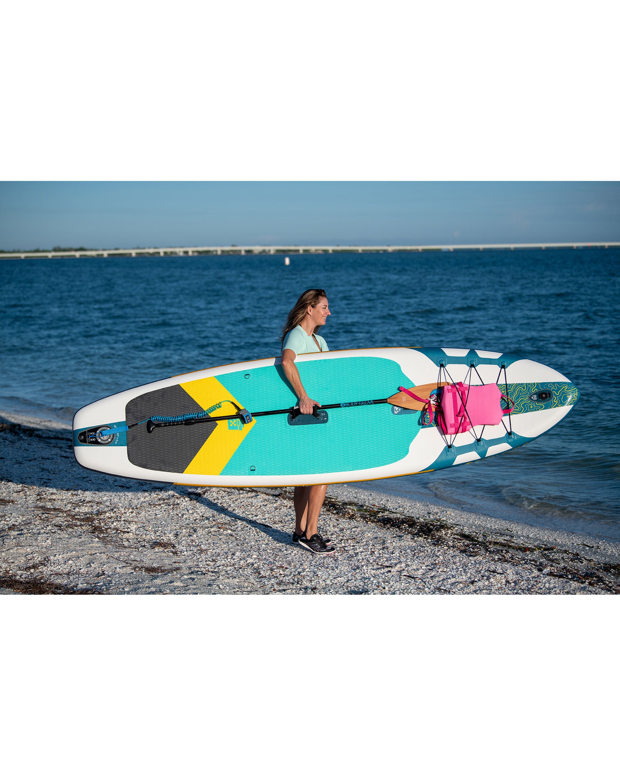 Cruiser+ 10'6" Inflatable Paddle Board - Teal/White